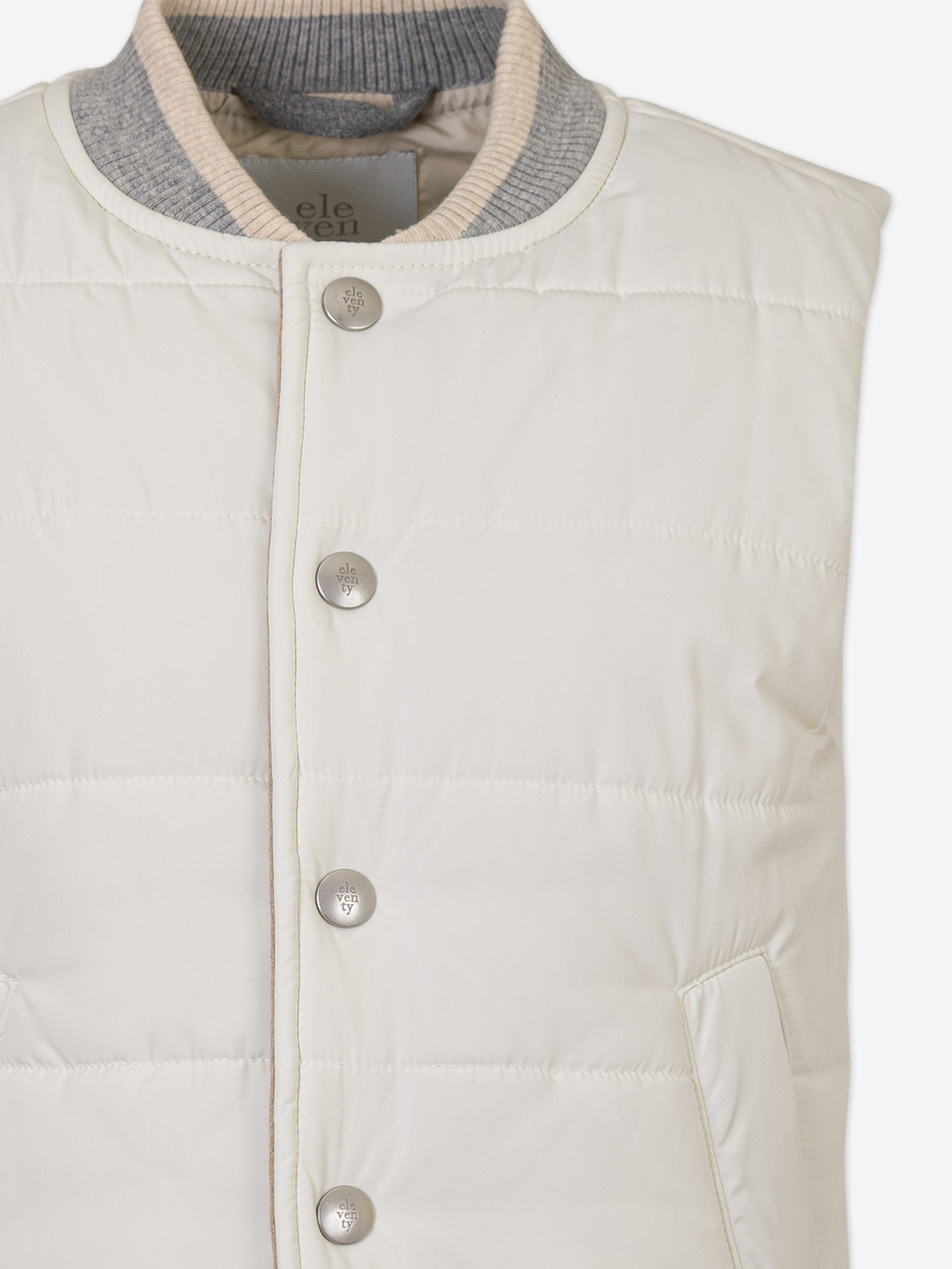 Eleventy Boys Quilted Gilet in Ivory Clearance Official Site