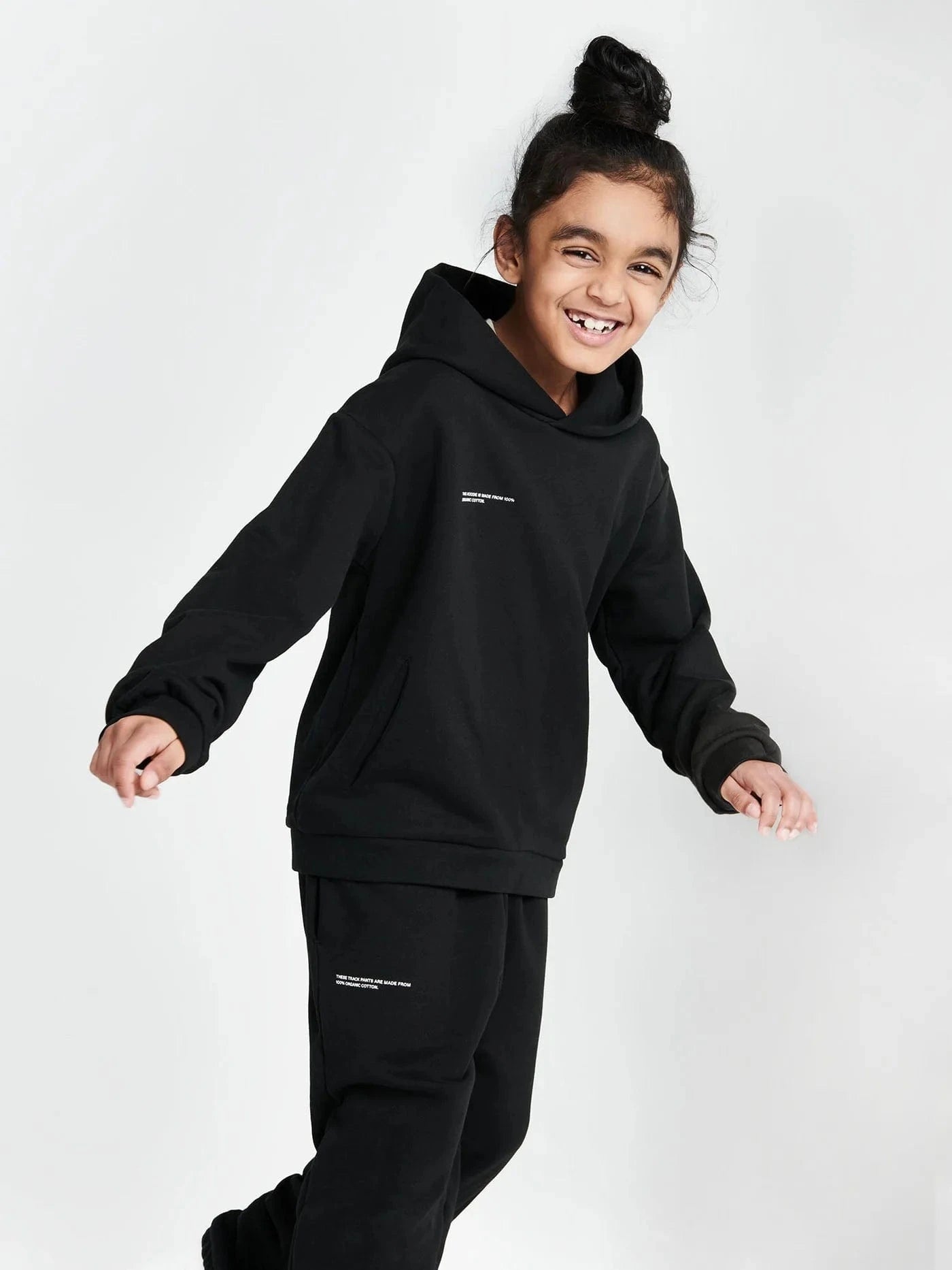 PANGAIA Kids 365 Midweight Hoodie in Black Sale Wholesale Pice
