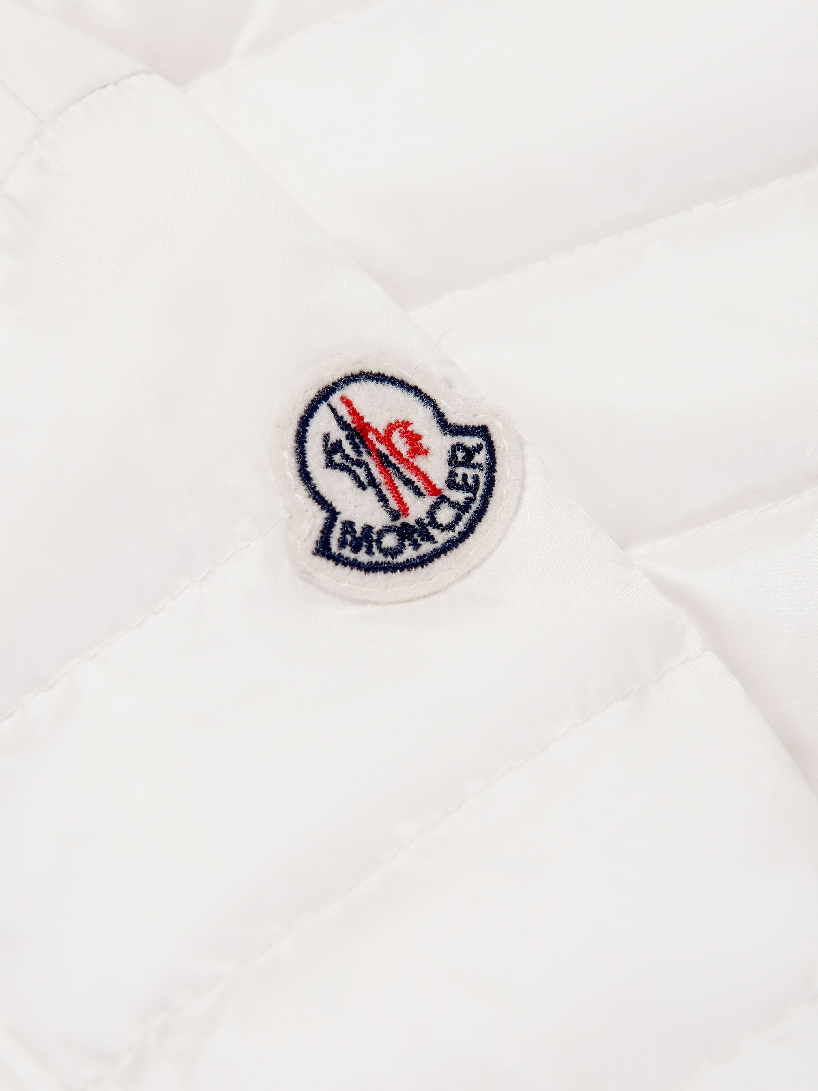 Moncler Enfant Baby Girls Down Padded Lans Jacket in White Outlet 2025 New