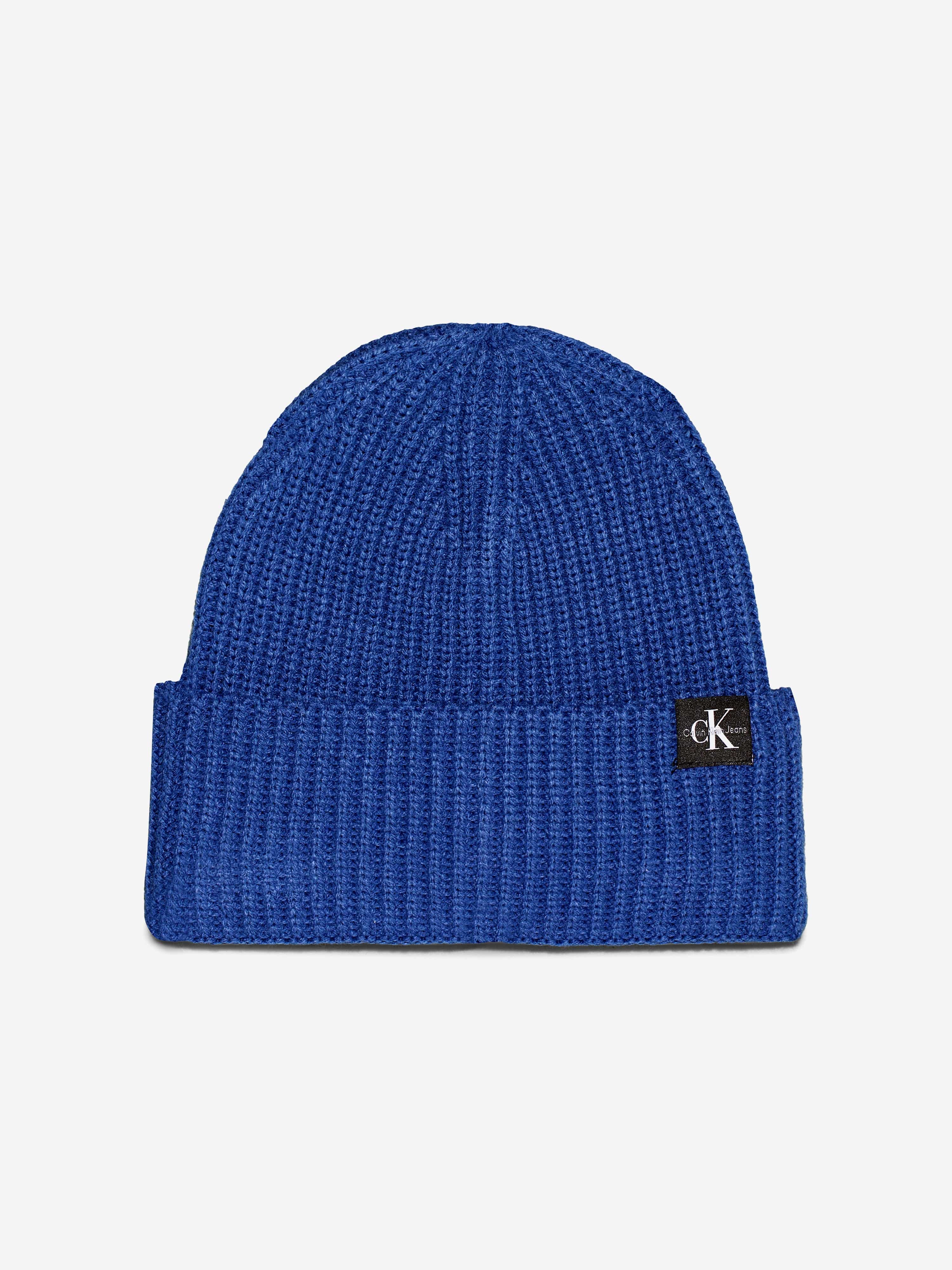 Calvin Klein Boys Monogram Rib Beanie Hat in Blue Free Shipping Cheap