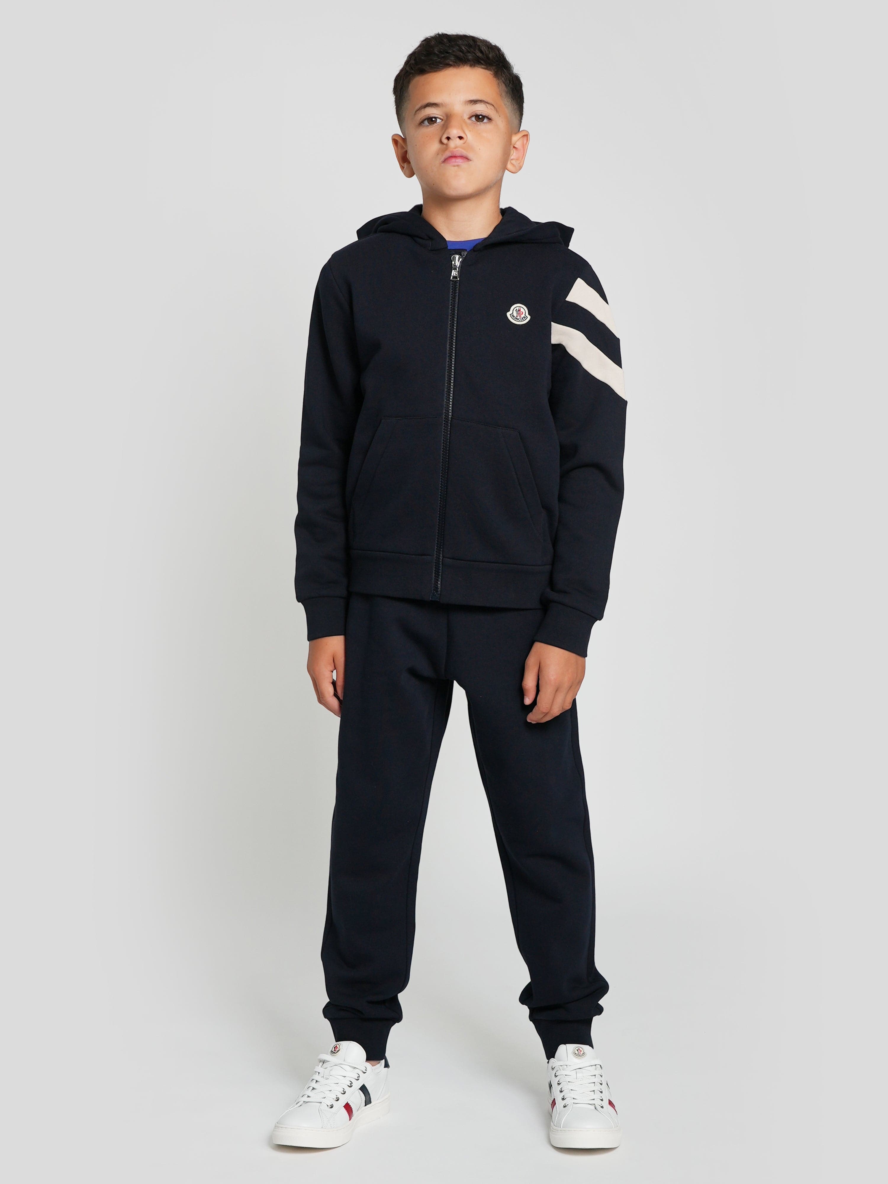 Moncler Enfant Boys Logo Tracksuit in Navy Visit Sale Online