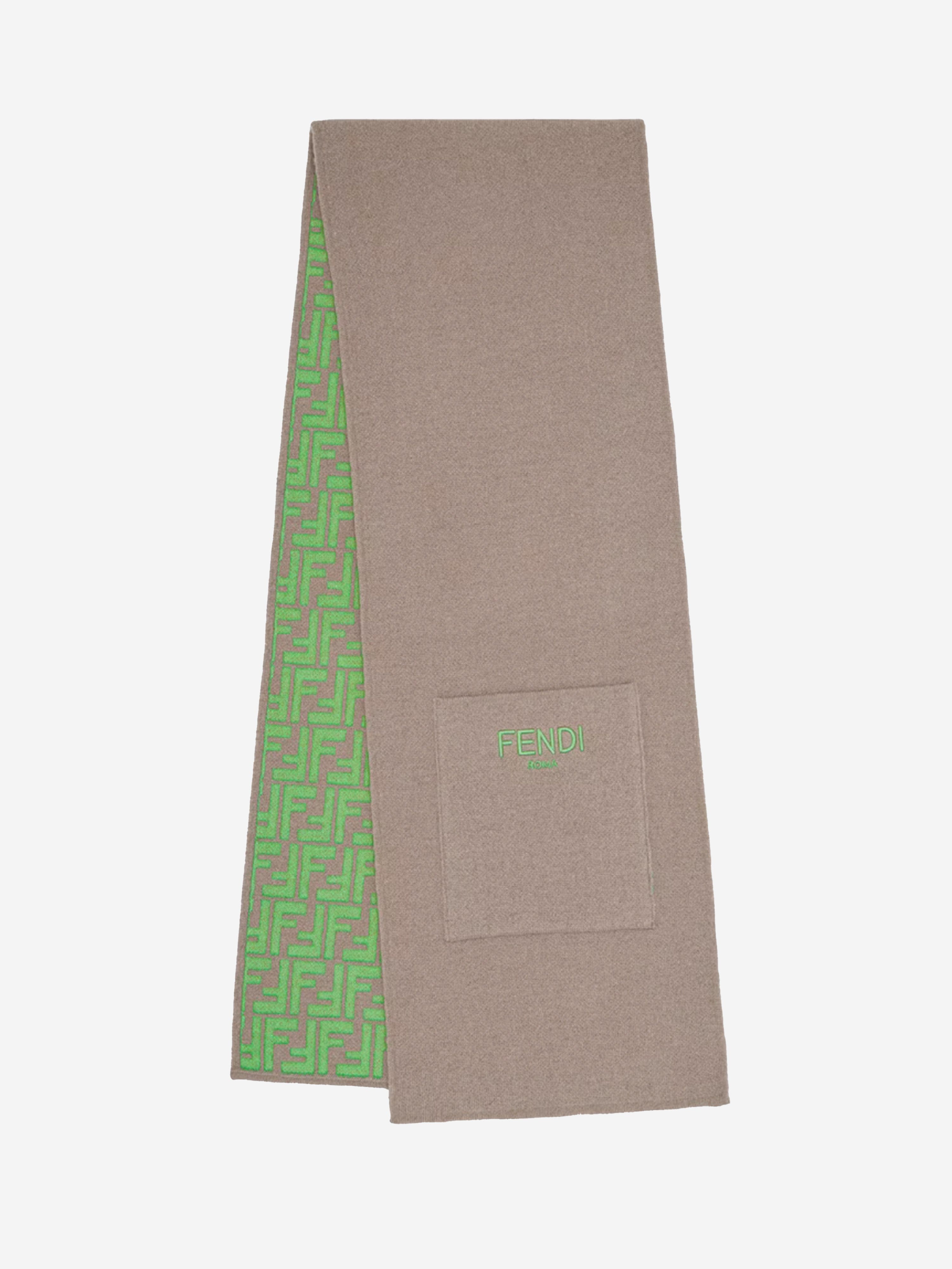 Fendi Kids Reversible FF Logo Scarf in Beige Pick A Best