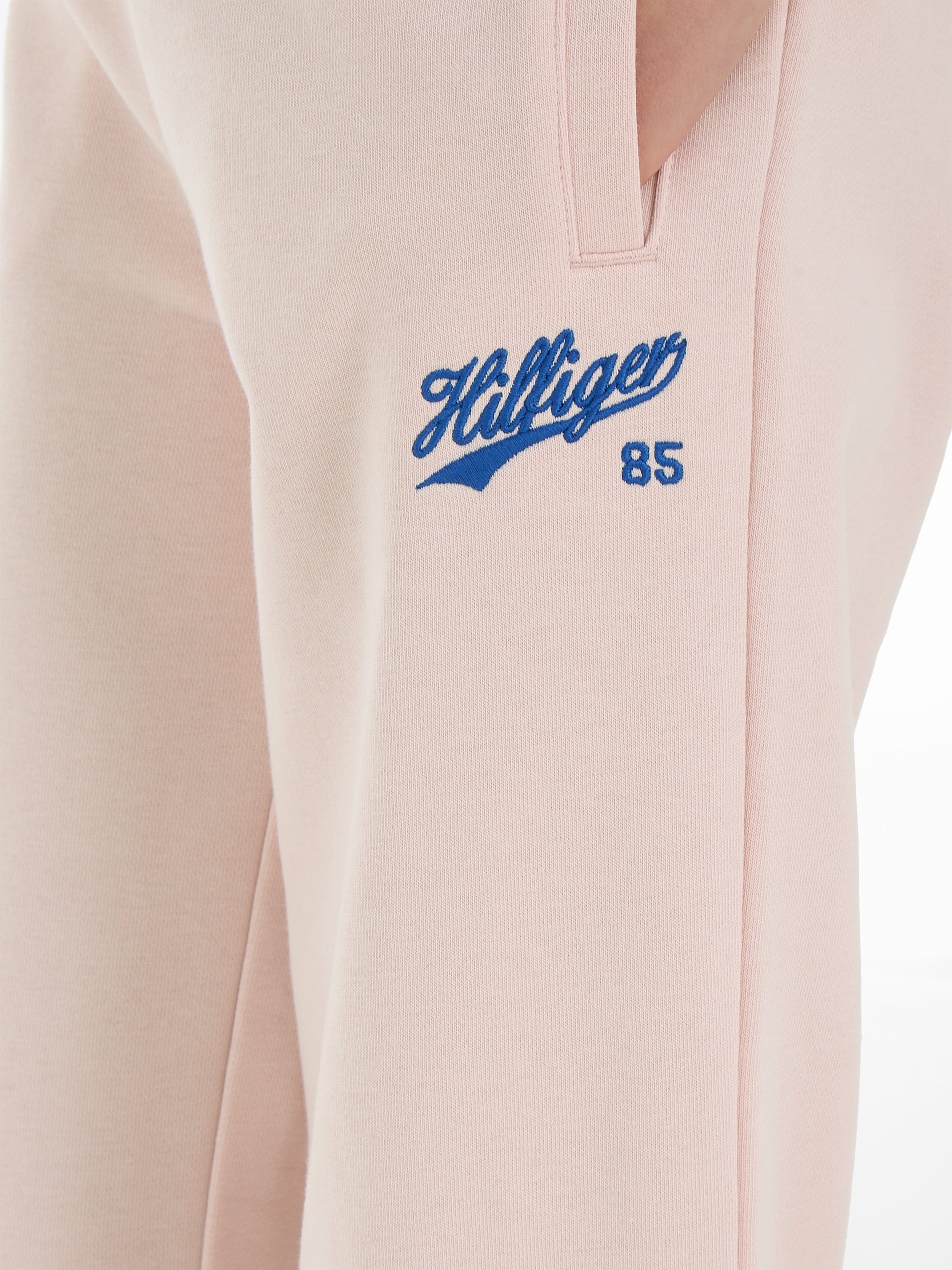 Tommy Hilfiger Girls Logo Script Wide Leg Joggers in Pink Manchester Sale Online