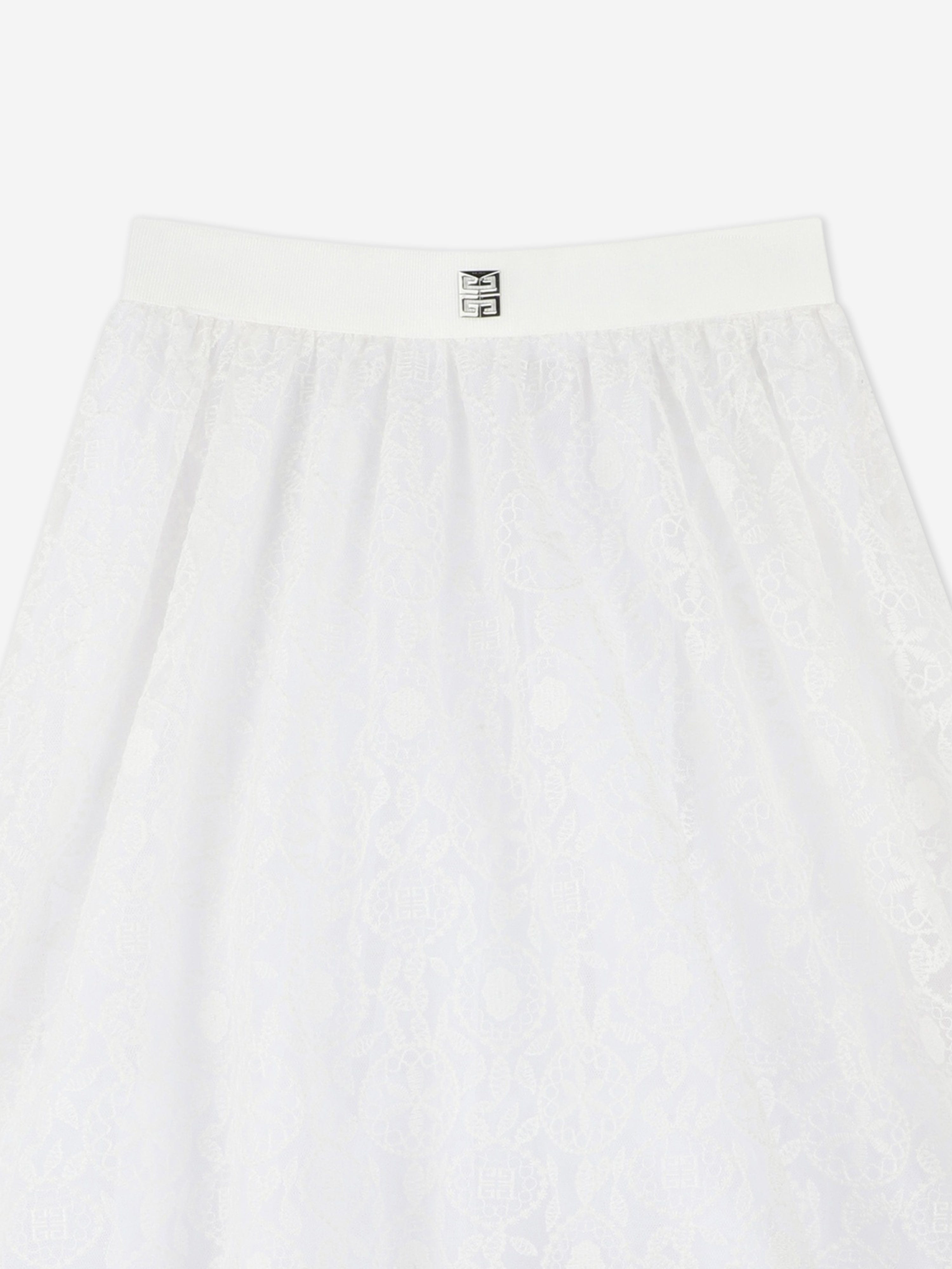 Girls Logo Tulle Skirt in White Cheap 100% Authentic