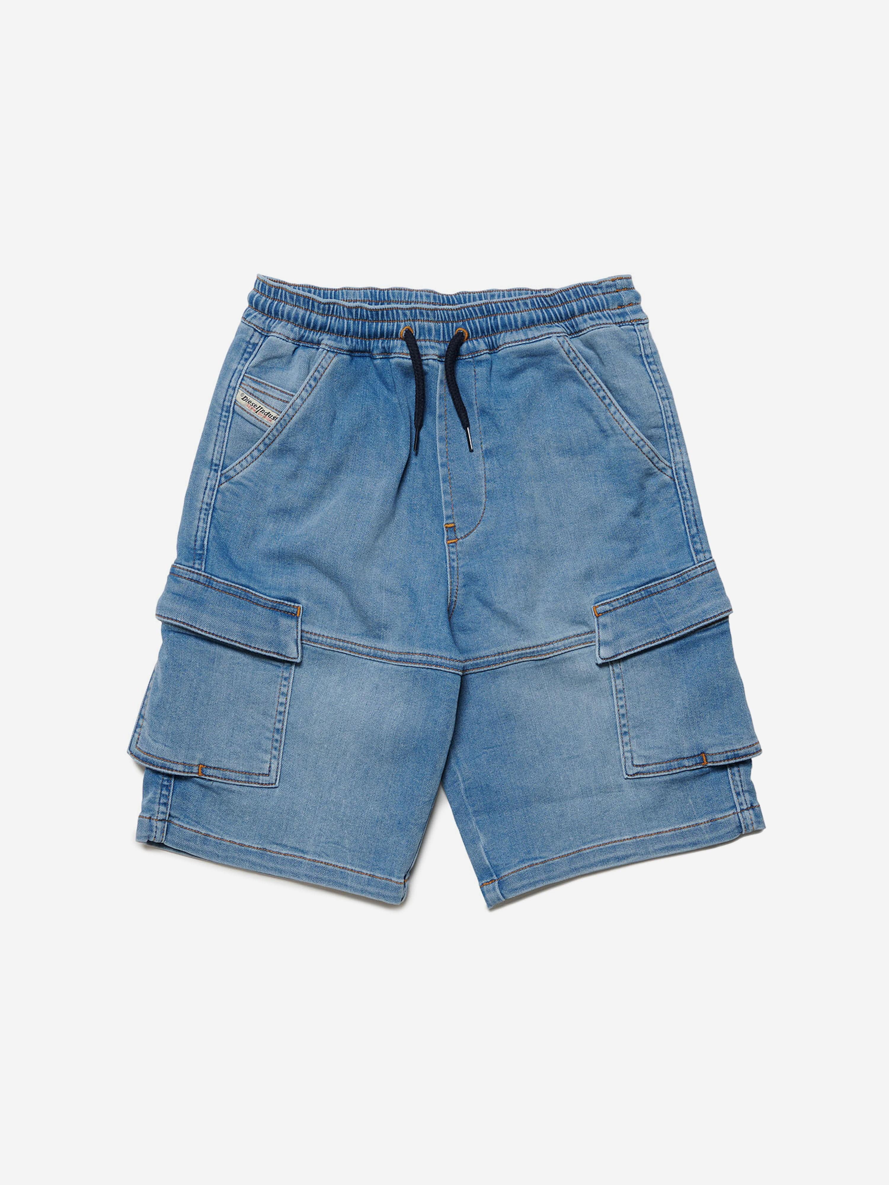 Diesel Boys JoggJean Drawstring Shorts in Blue Low Pice Sale Online