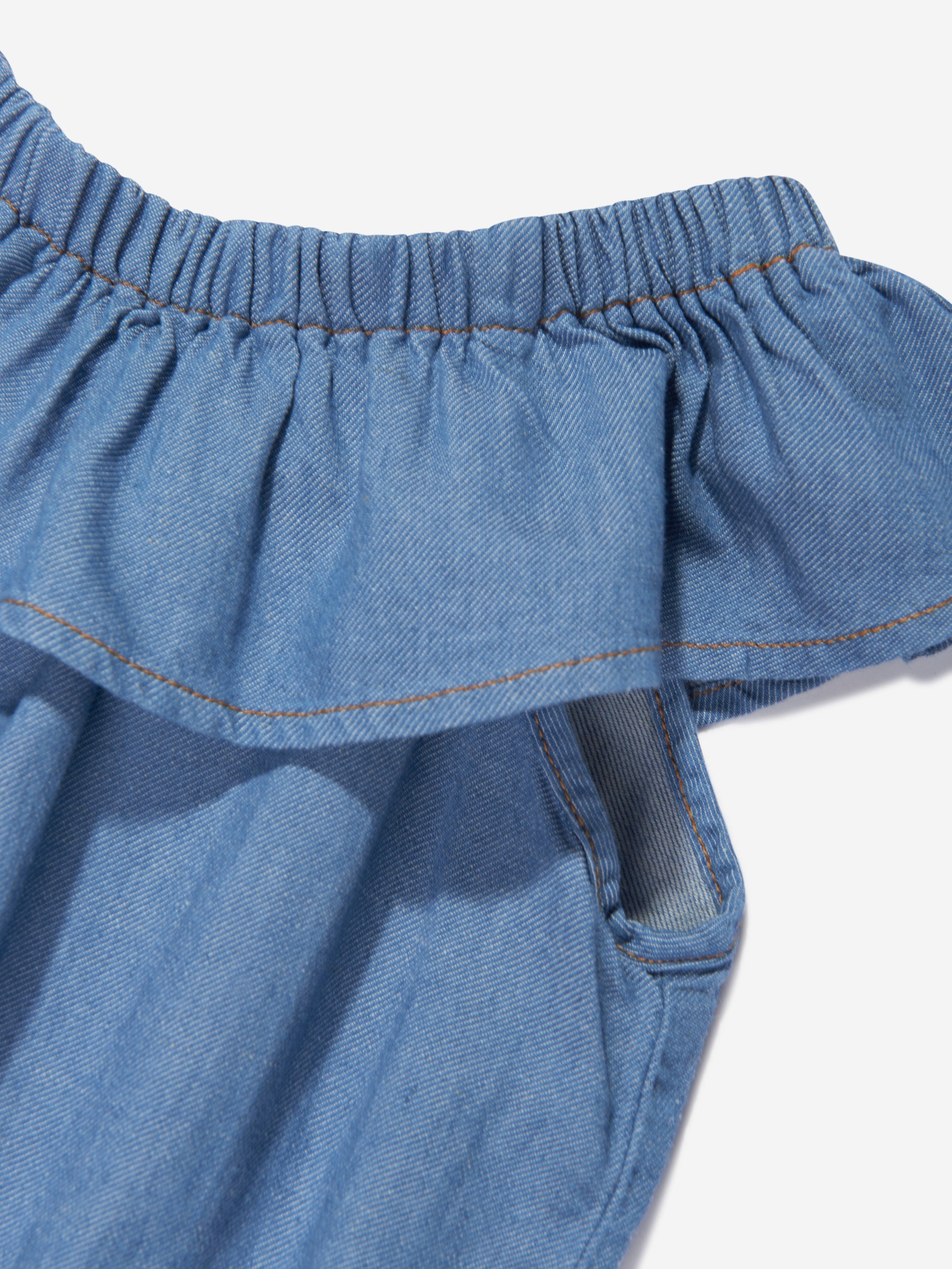 Moschino Girls Chambray Teddy Playsuit in Blue Online Sale