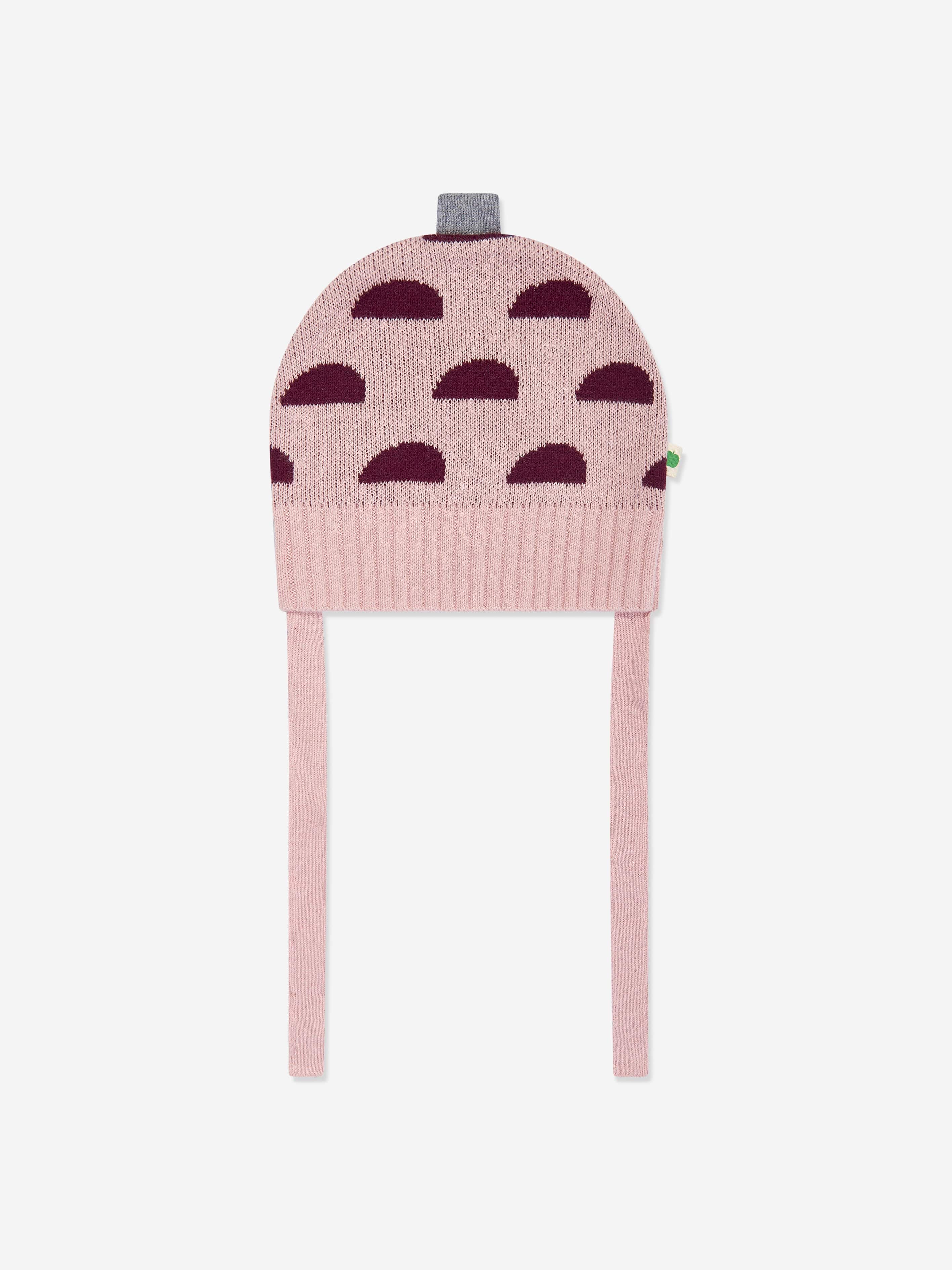 The Bonnie Mob Baby Girls Pippin Acorn Knit Hat in Pink Cheapest Sale Online
