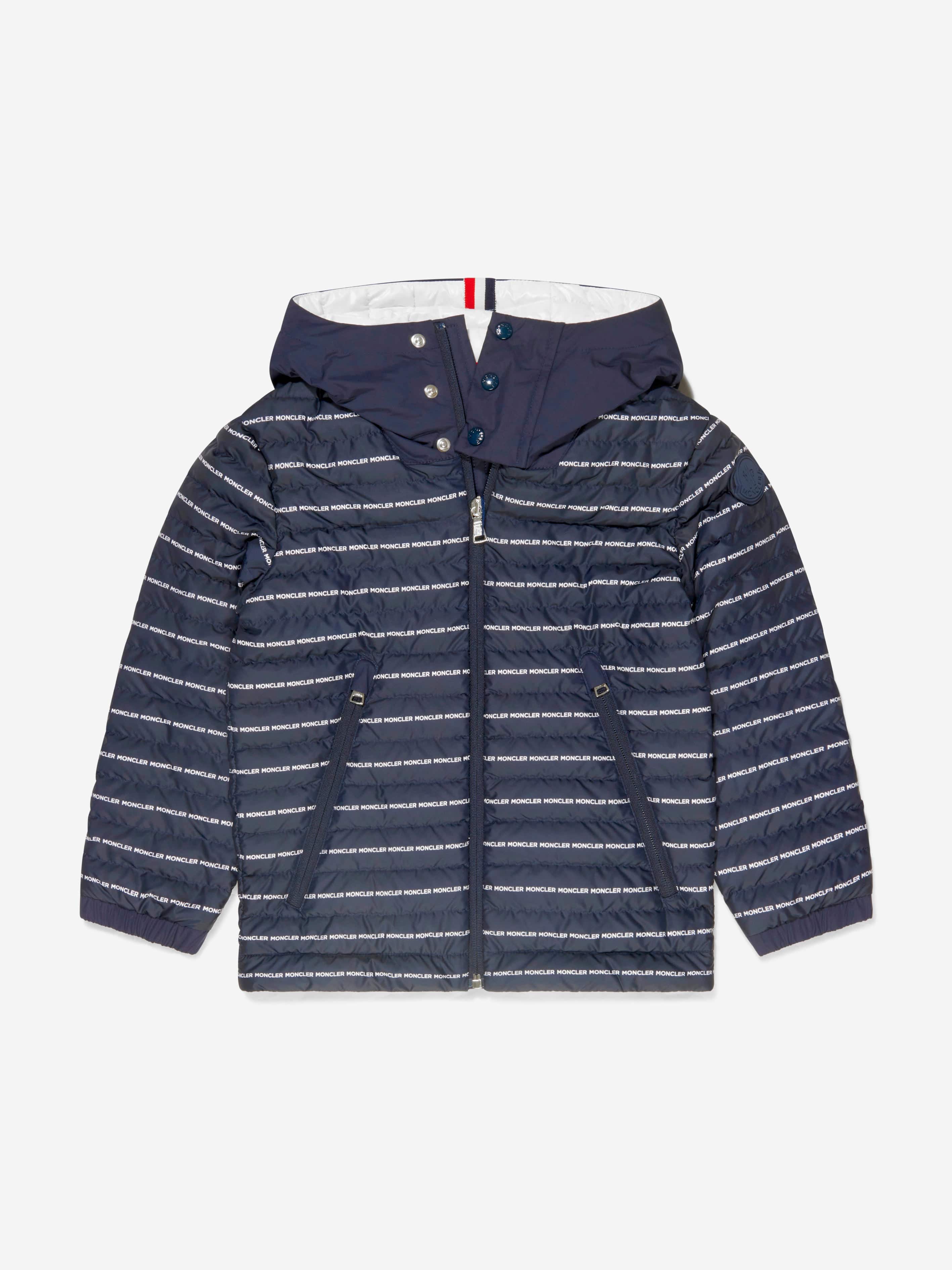 Moncler Enfant Boys Down Padded Logo Print Bergo Jacket Cheap The Cheapest
