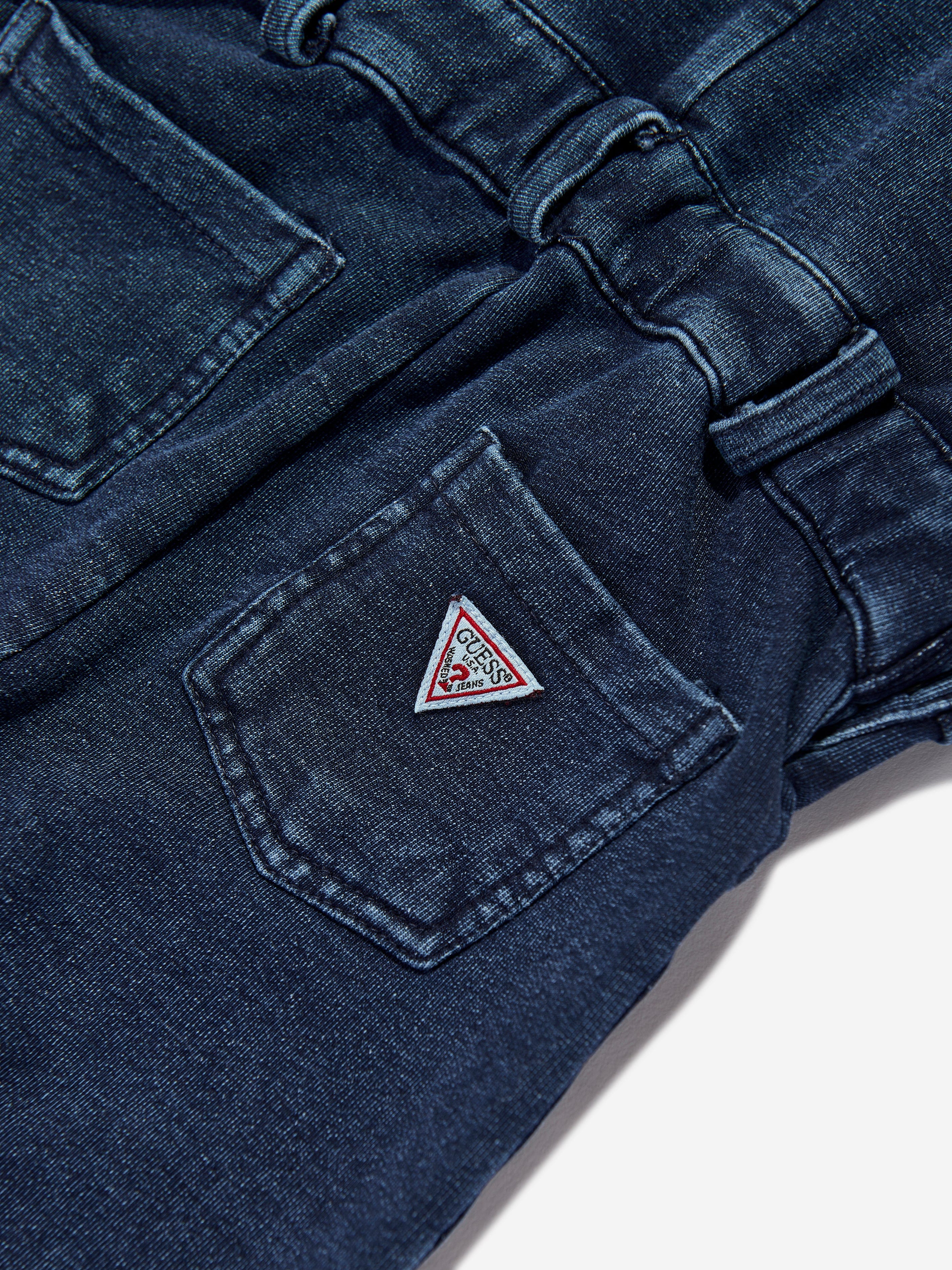 Guess Baby Boys Denim Knit Dungarees in Blue Discount For Sale