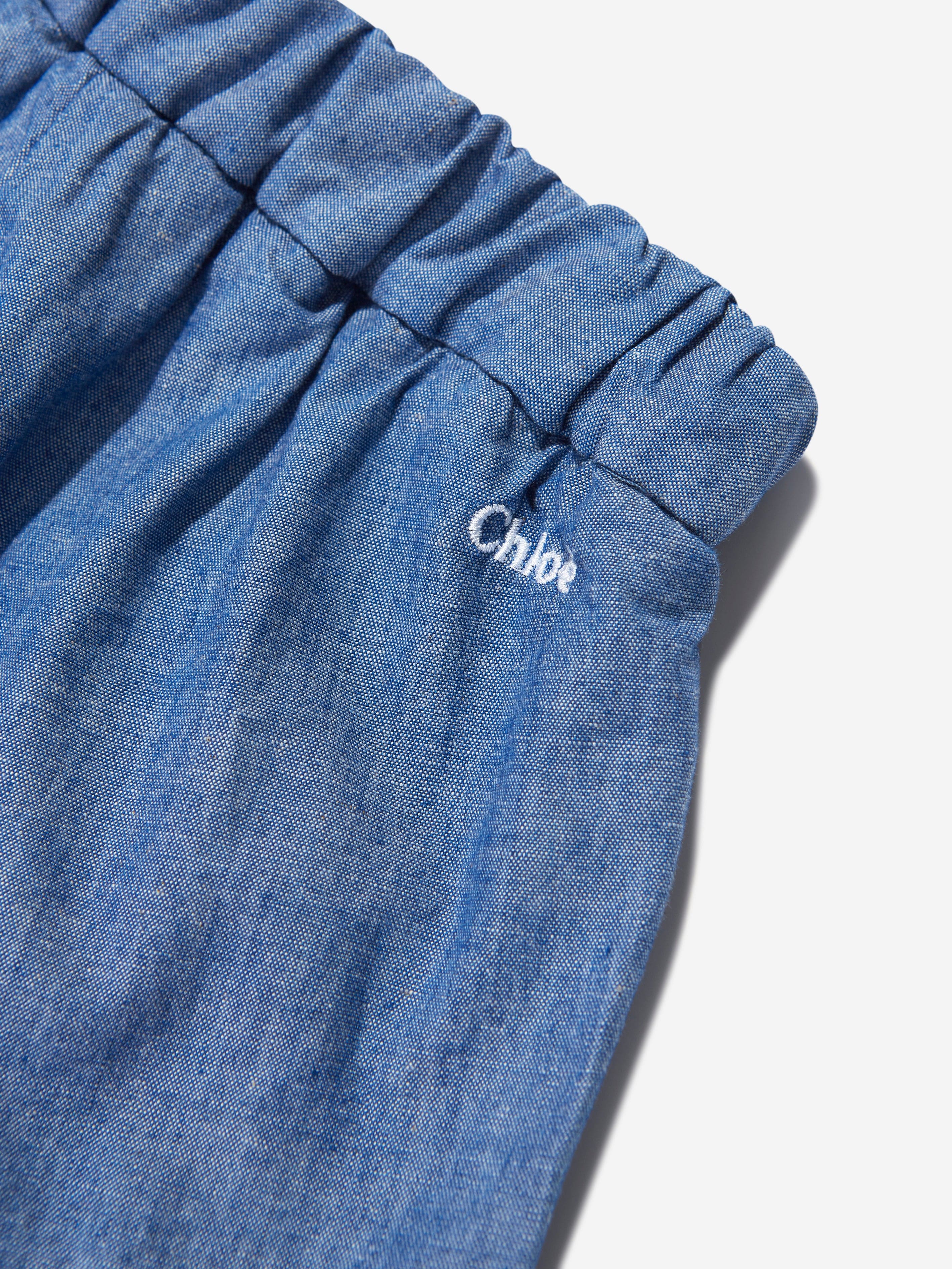 Chlo¨¦ Baby Girls Chambray Embroidered Shorts in Blue Marketable