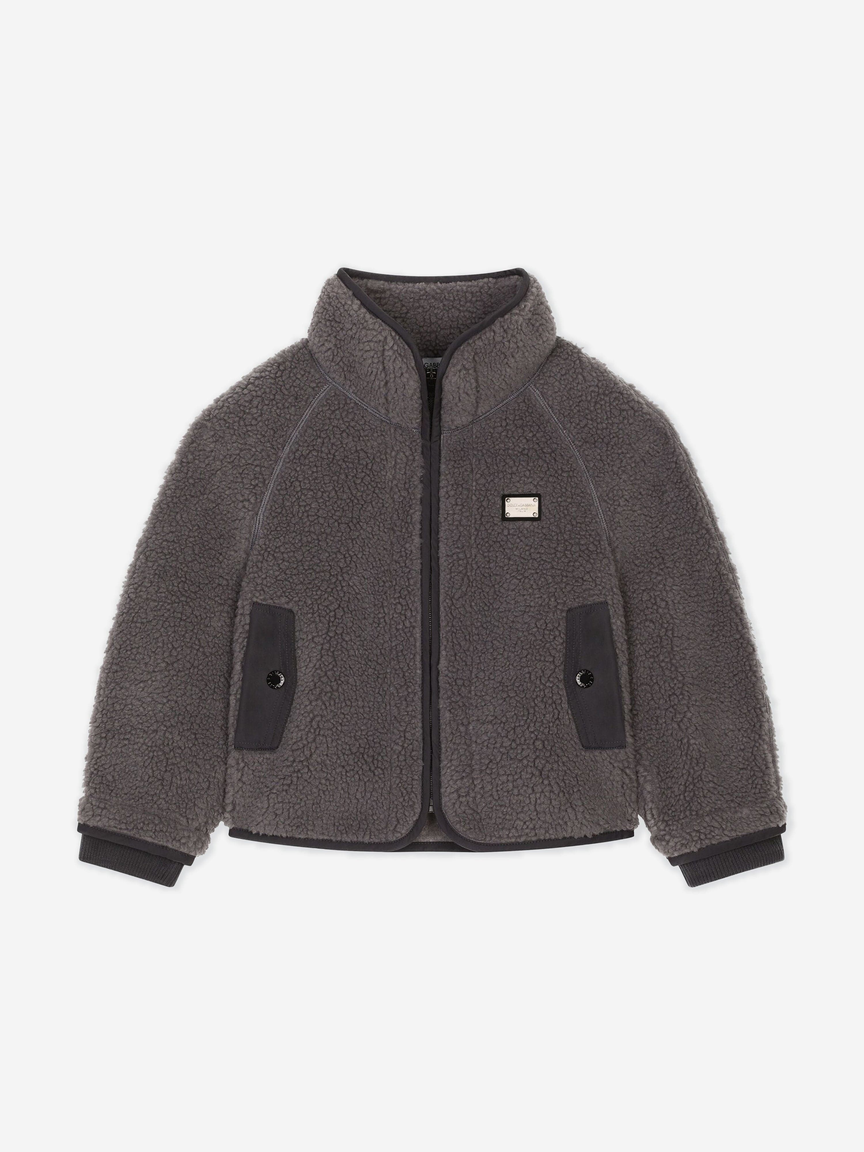 Dolce & Gabbana Boys Faux Shearling Jacket in Grey Footlocker Pictures Cheap Online