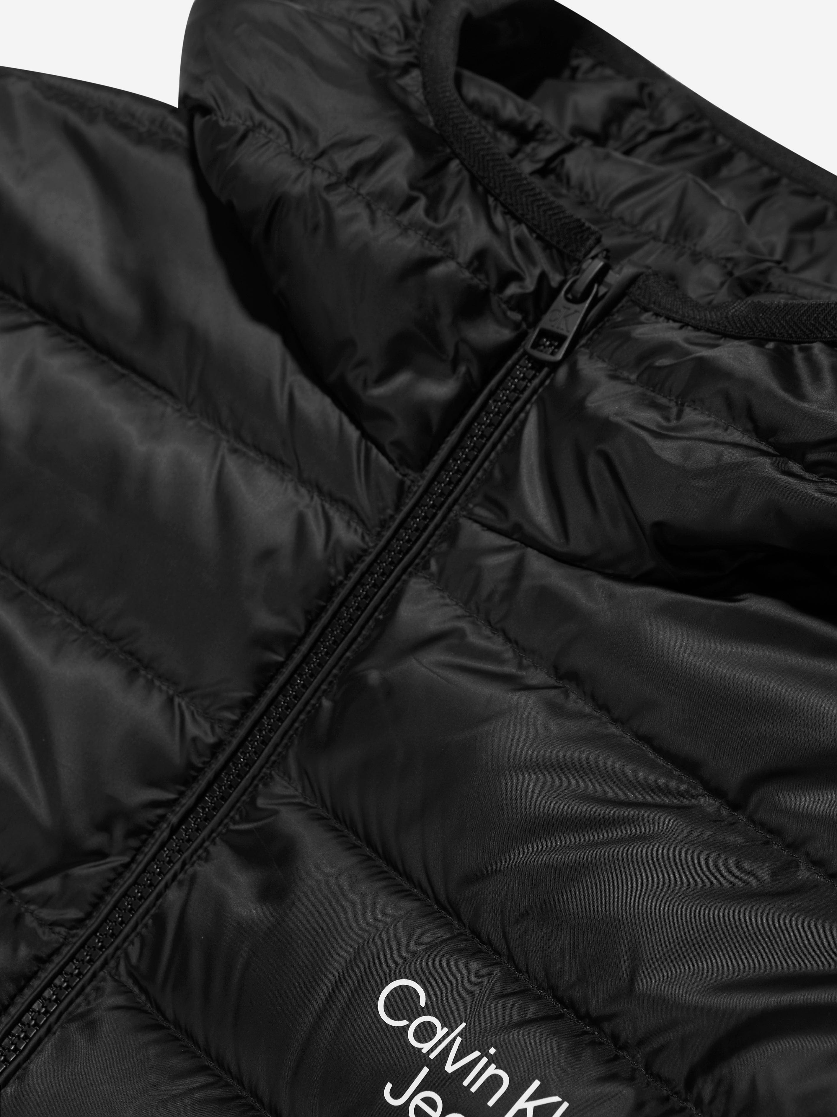 Calvin Klein Boys Down Padded Logo Jacket in Black For Nice Cheap Price