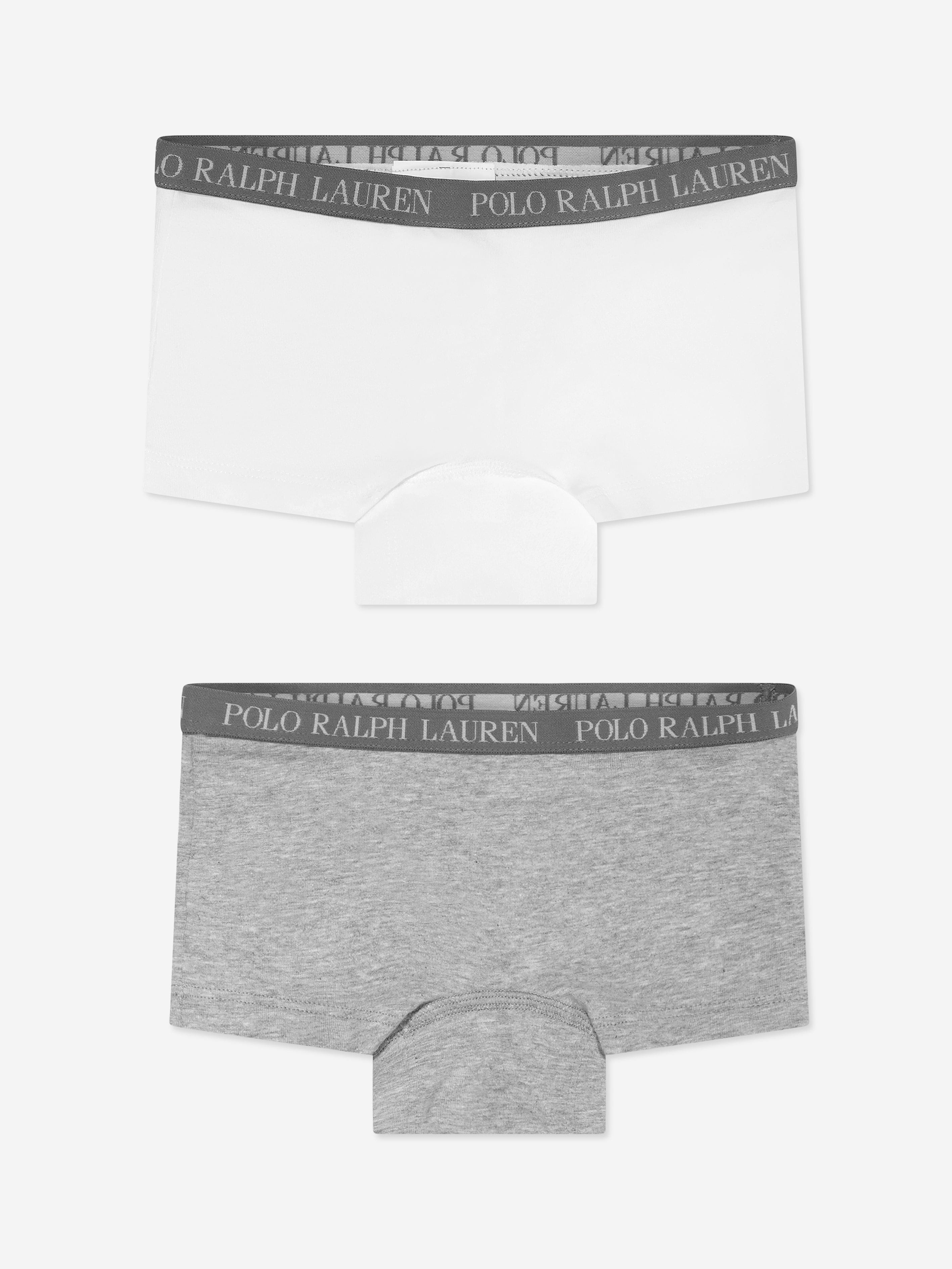 Ralph Lauren Girls 2 Pack Boxer Briefs Set in Grey Free Shipping Shop Offer