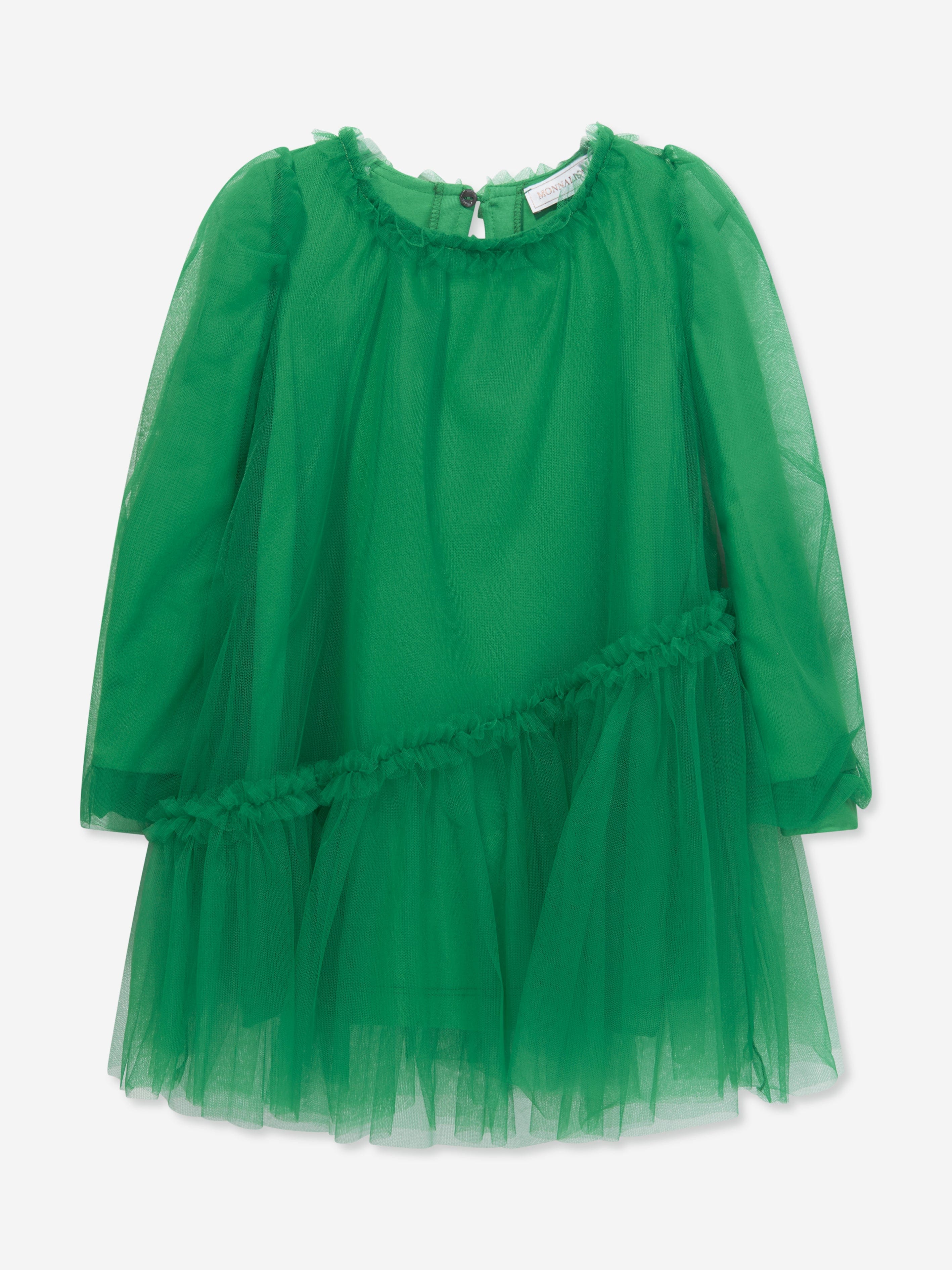 Monnalisa Girls Tulle Occasion Dress in Green Order