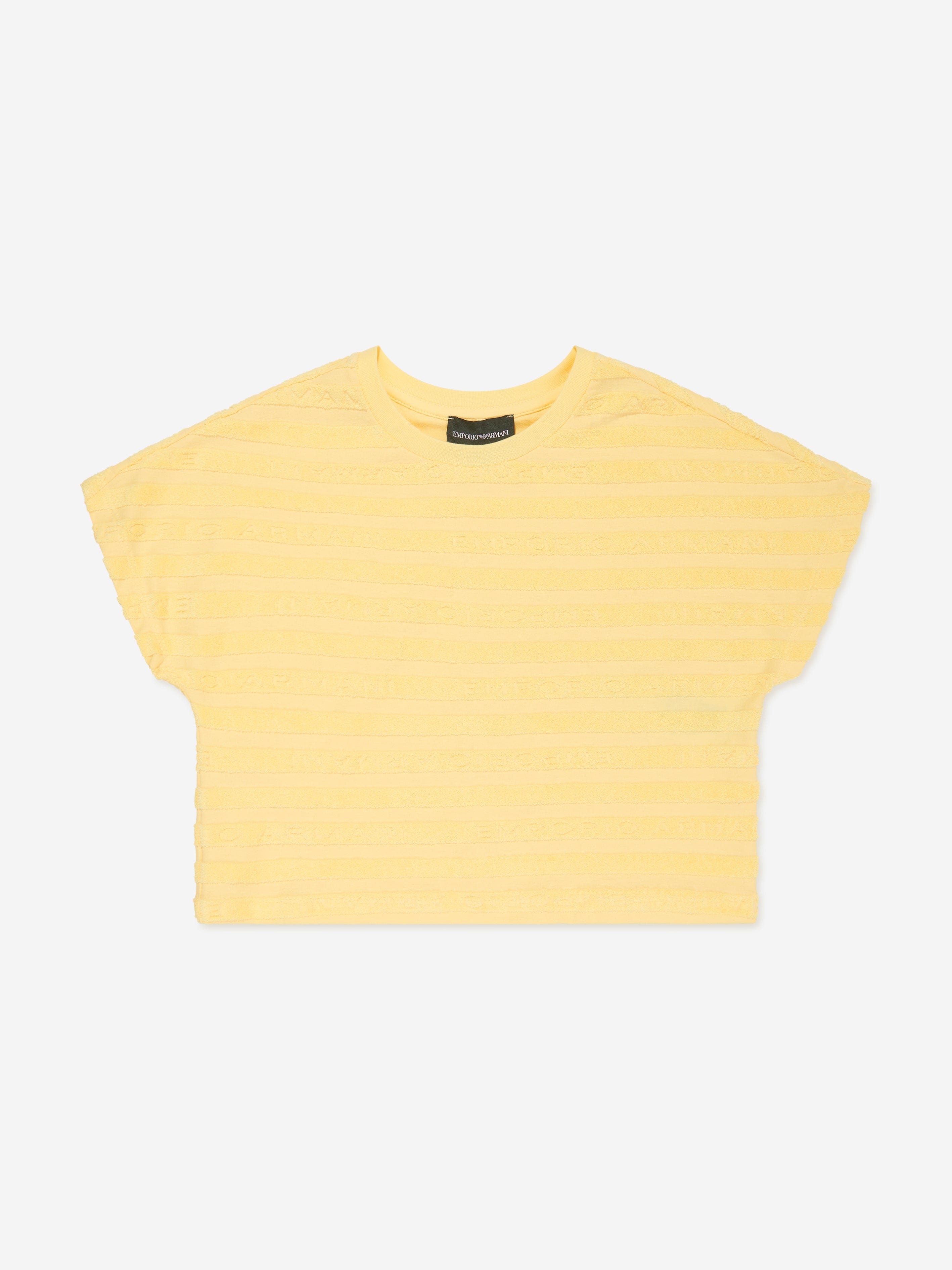 Emporio Armani Girls Striped Logo T-Shirt in Yellow Low Pice Fee Shipping For Sale