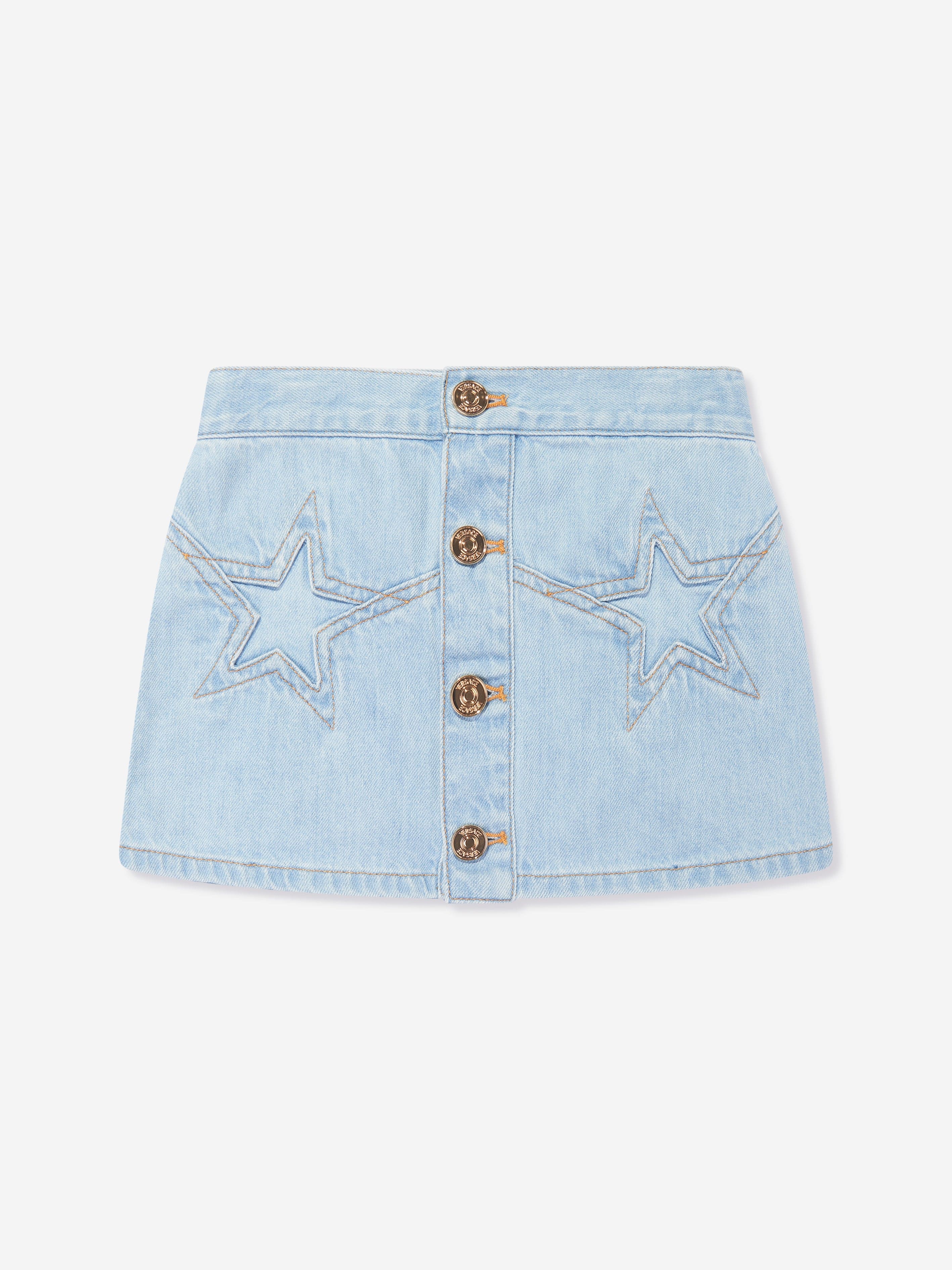 Versace Girls Star Denim Skirt in Blue Sale 100% Authentic