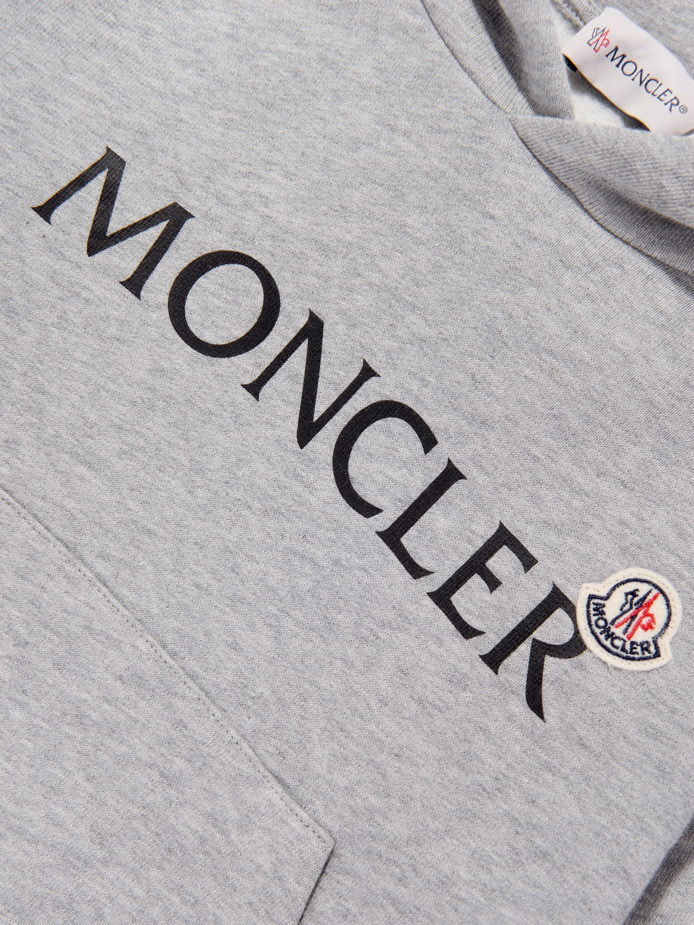 Moncler Enfant Boys Logo Hoodie in Grey Order Online