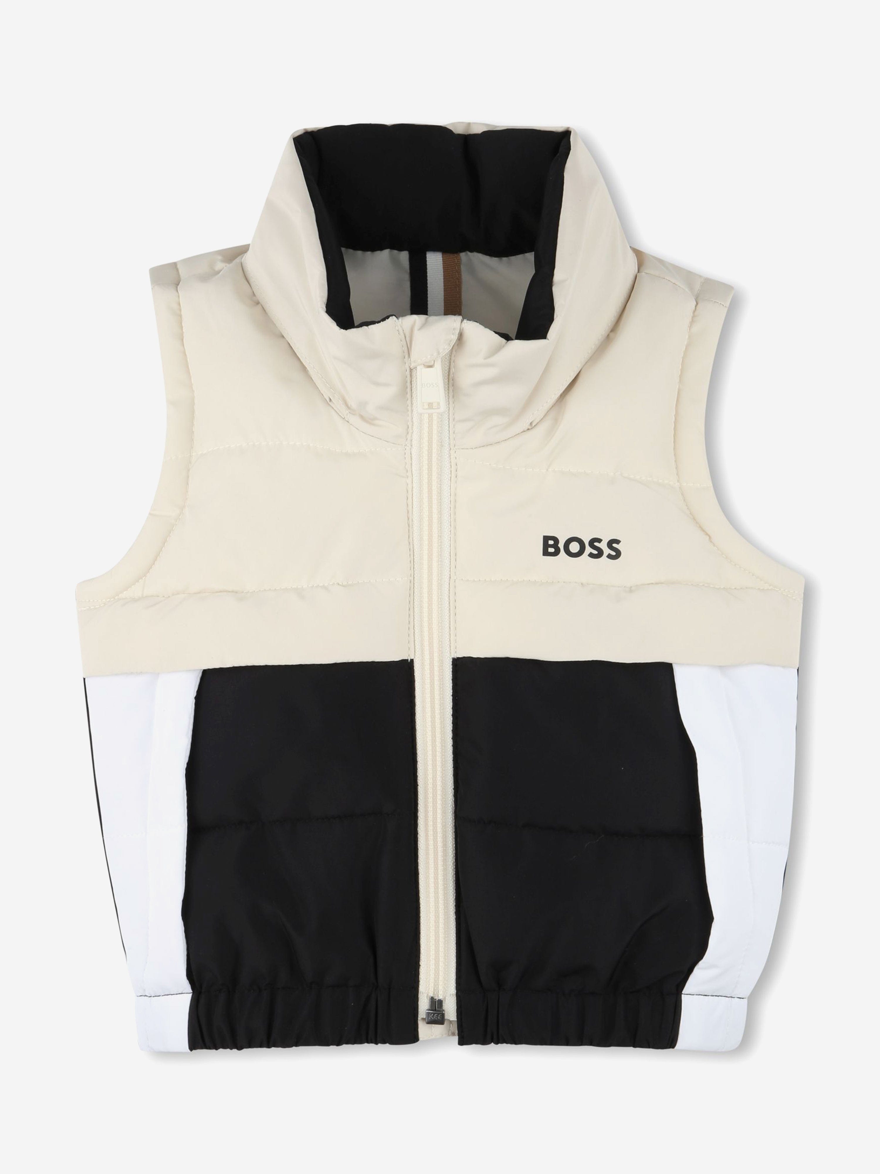BOSS Baby Boys Down Colourblock Gilet in Beige Free Shipping Pay With Visa