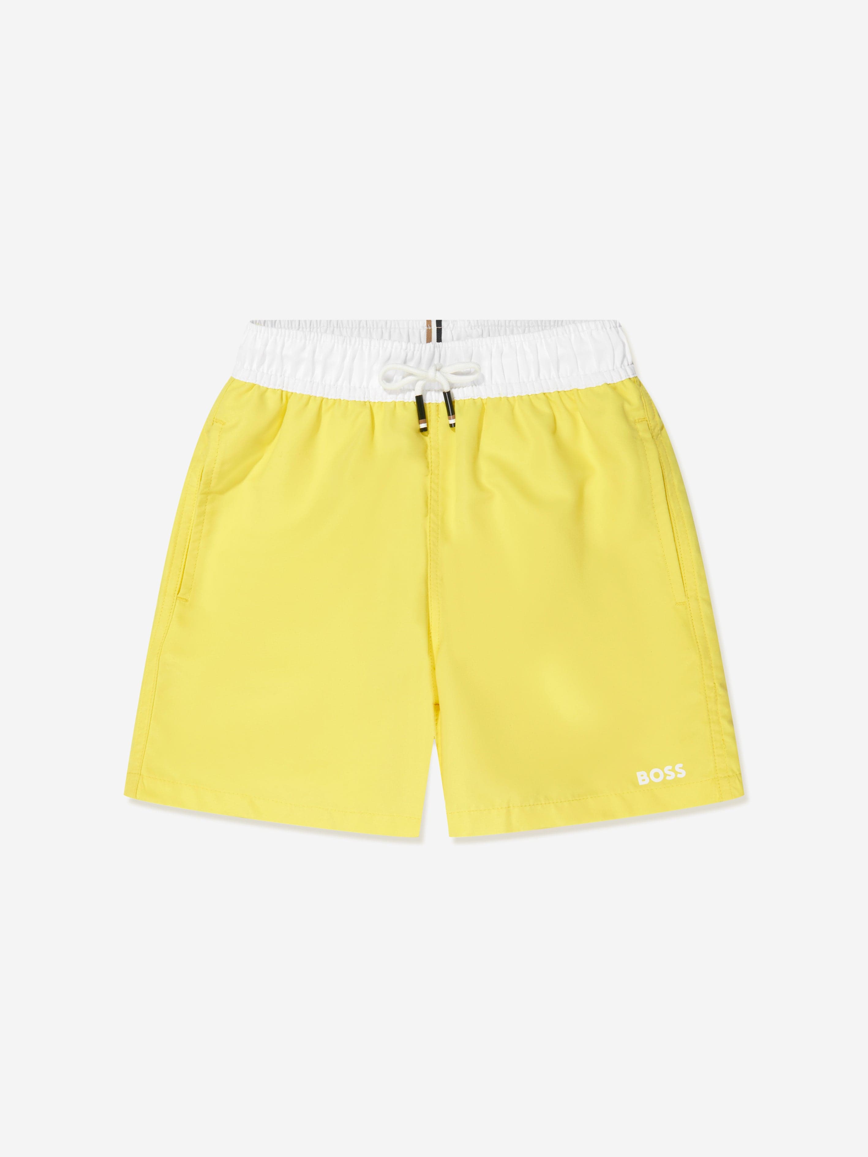 BOSS Boys Logo Swim Shorts in Yellow Best Pices Sale Online