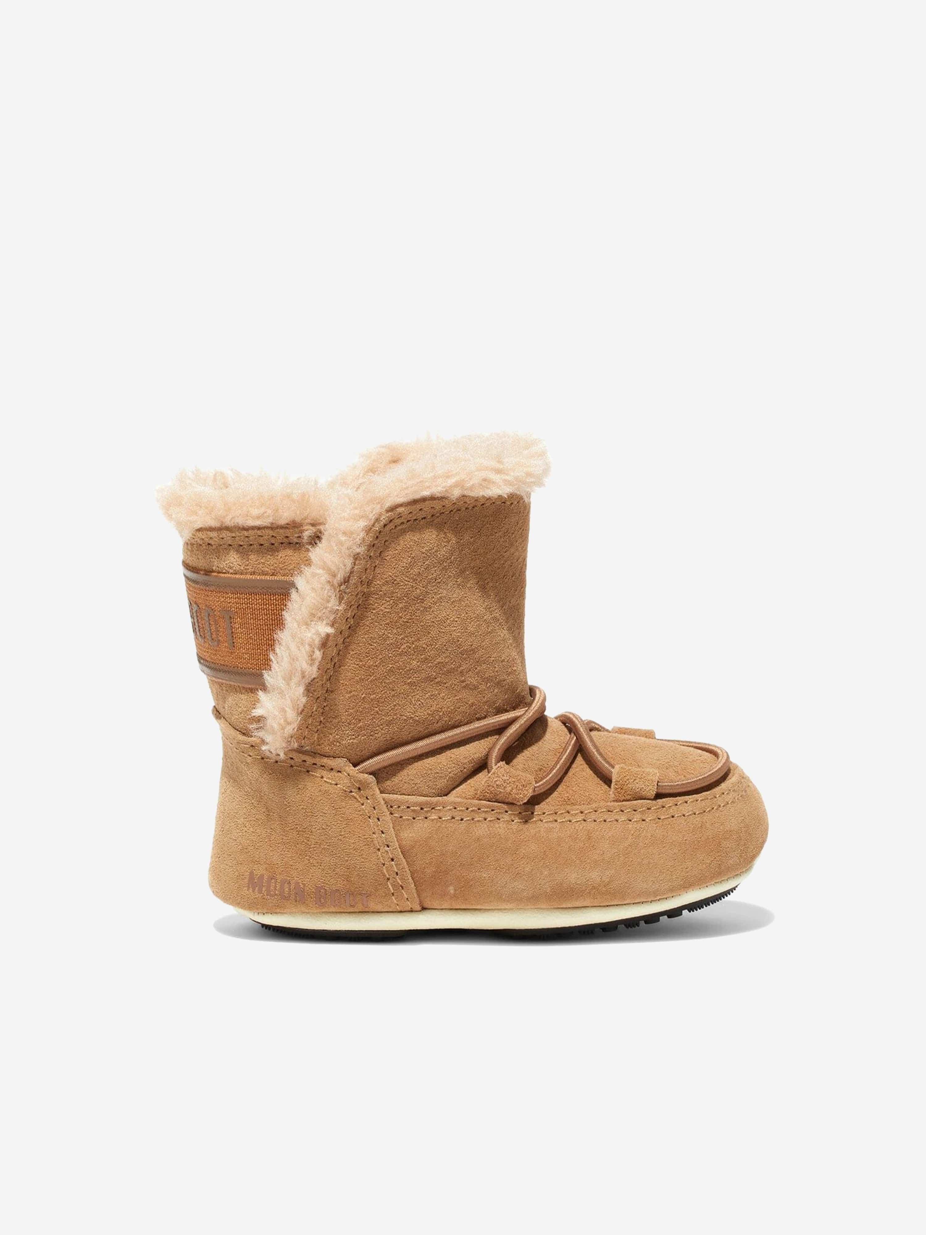 Moon Boot Baby Girls Suede Crib Boots in Brown Free Shipping Cheap Real