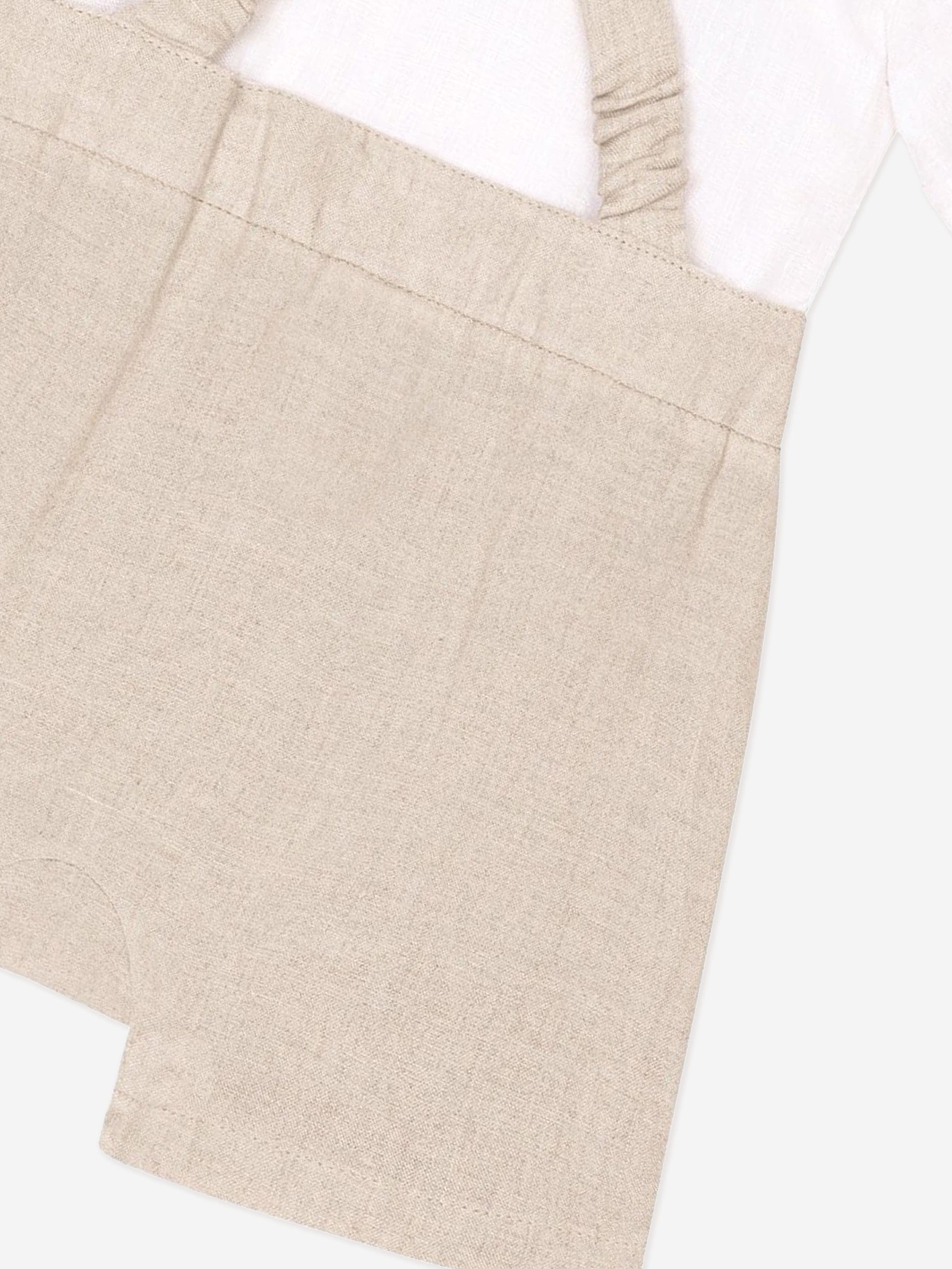 Dolce & Gabbana Baby Boys Linen Romper in Beige Nicekicks Online