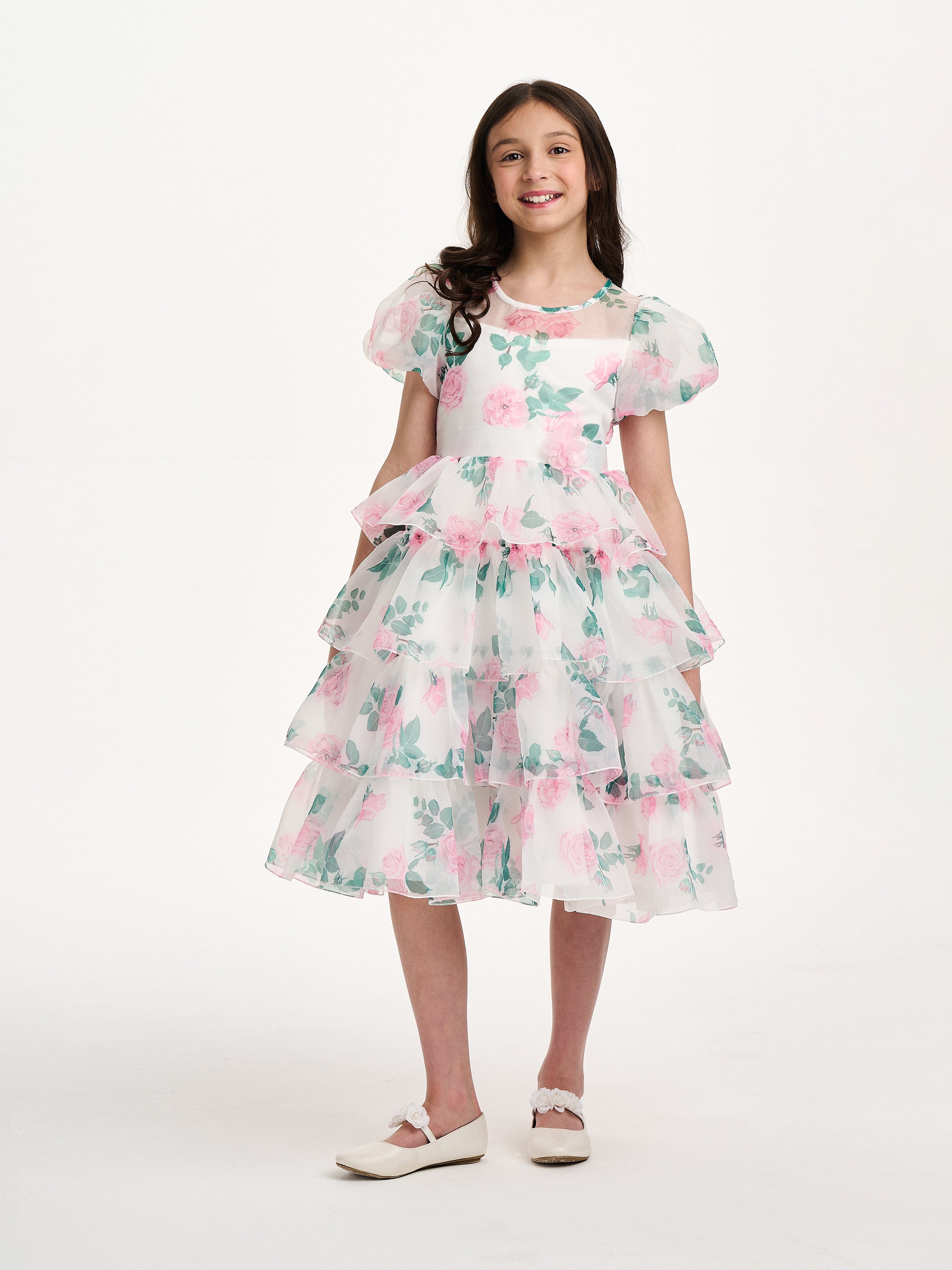 Girls Peony Princess Dress in White Cheap Explore