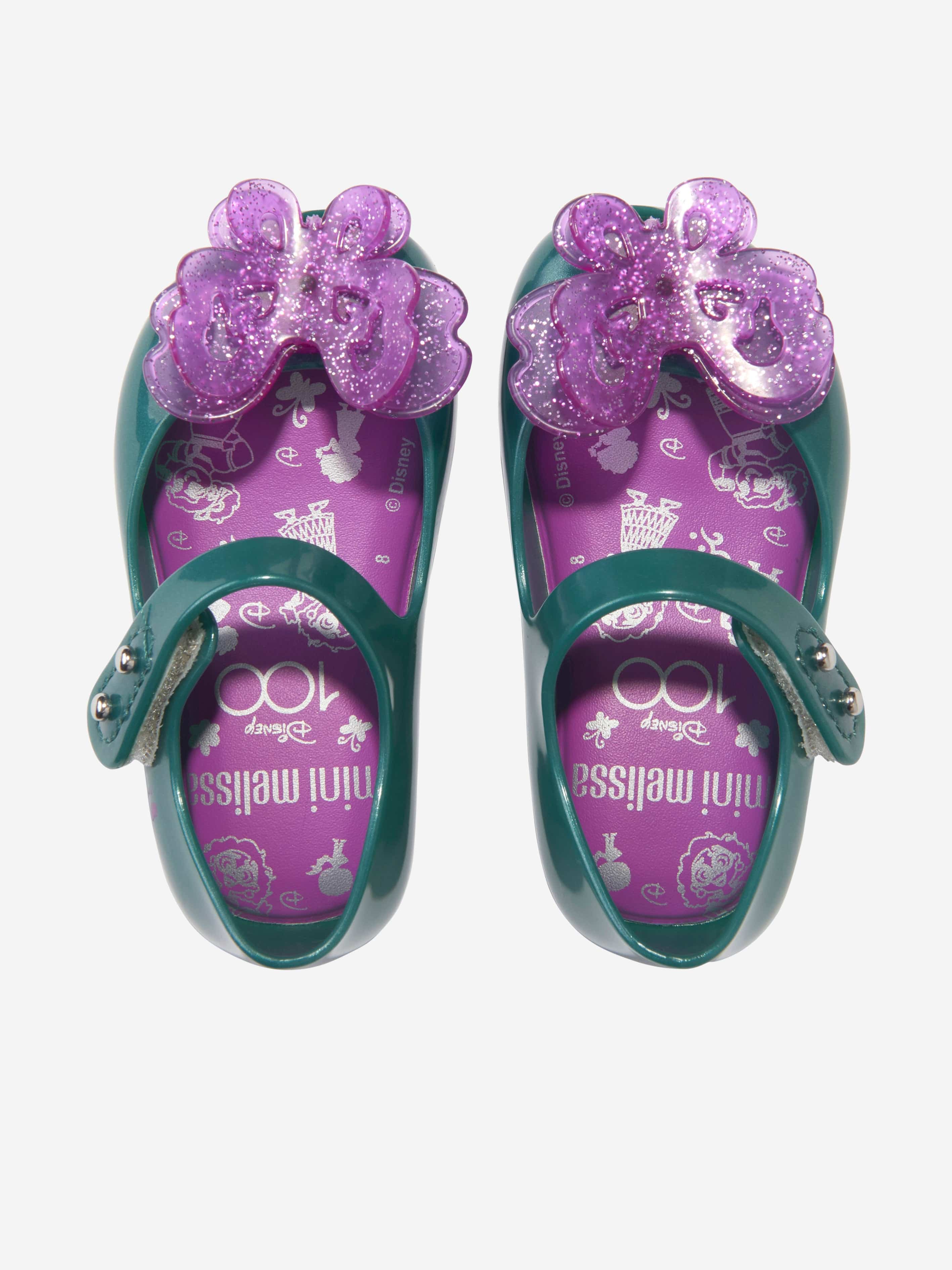 Mini Melissa Girls Disney Jelly Ballerinas in Green With Credit Card Cheap Online
