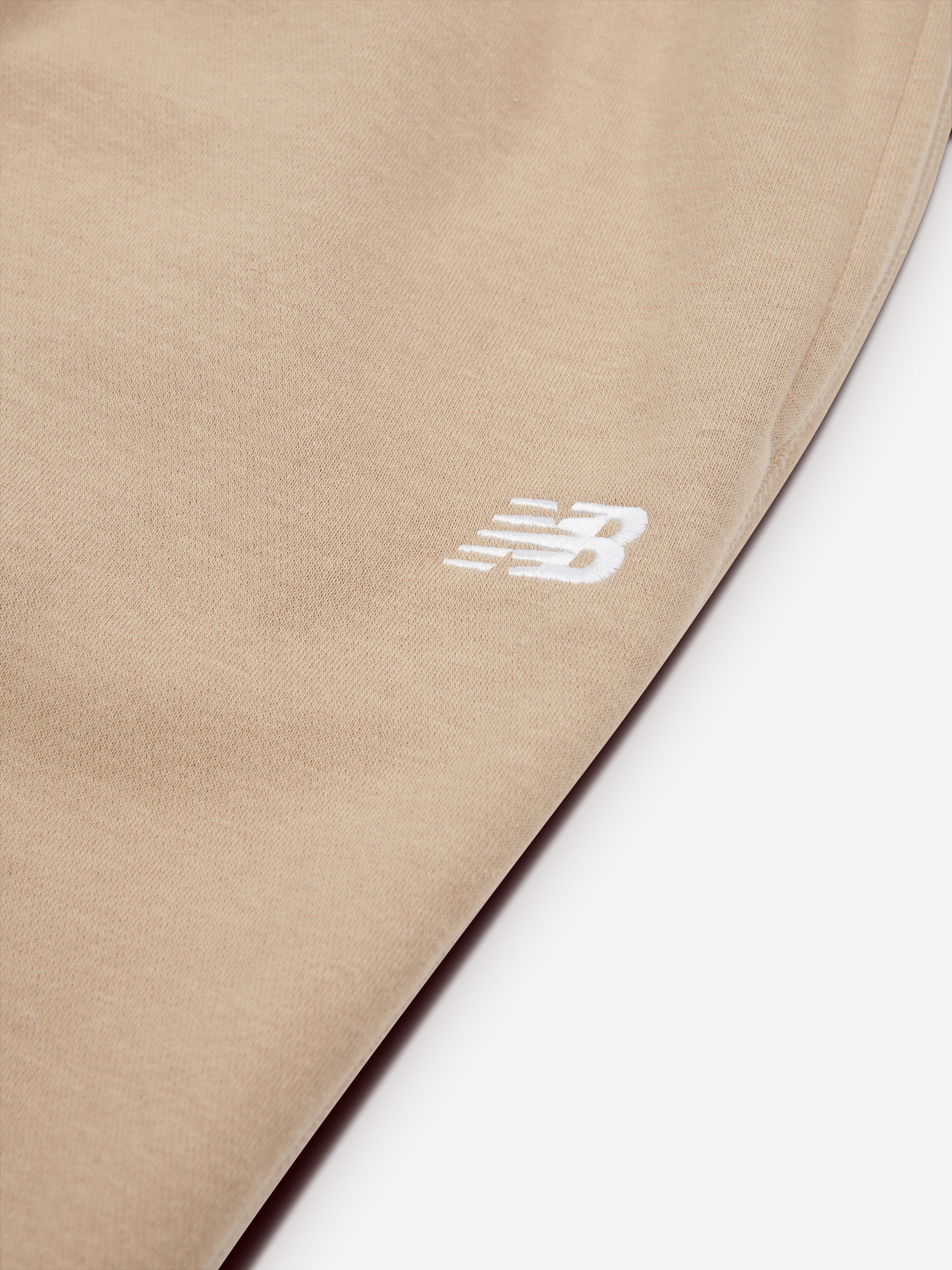 New Balance Boys Brush Back Small Logo Joggers in Beige Sale Online Cheap