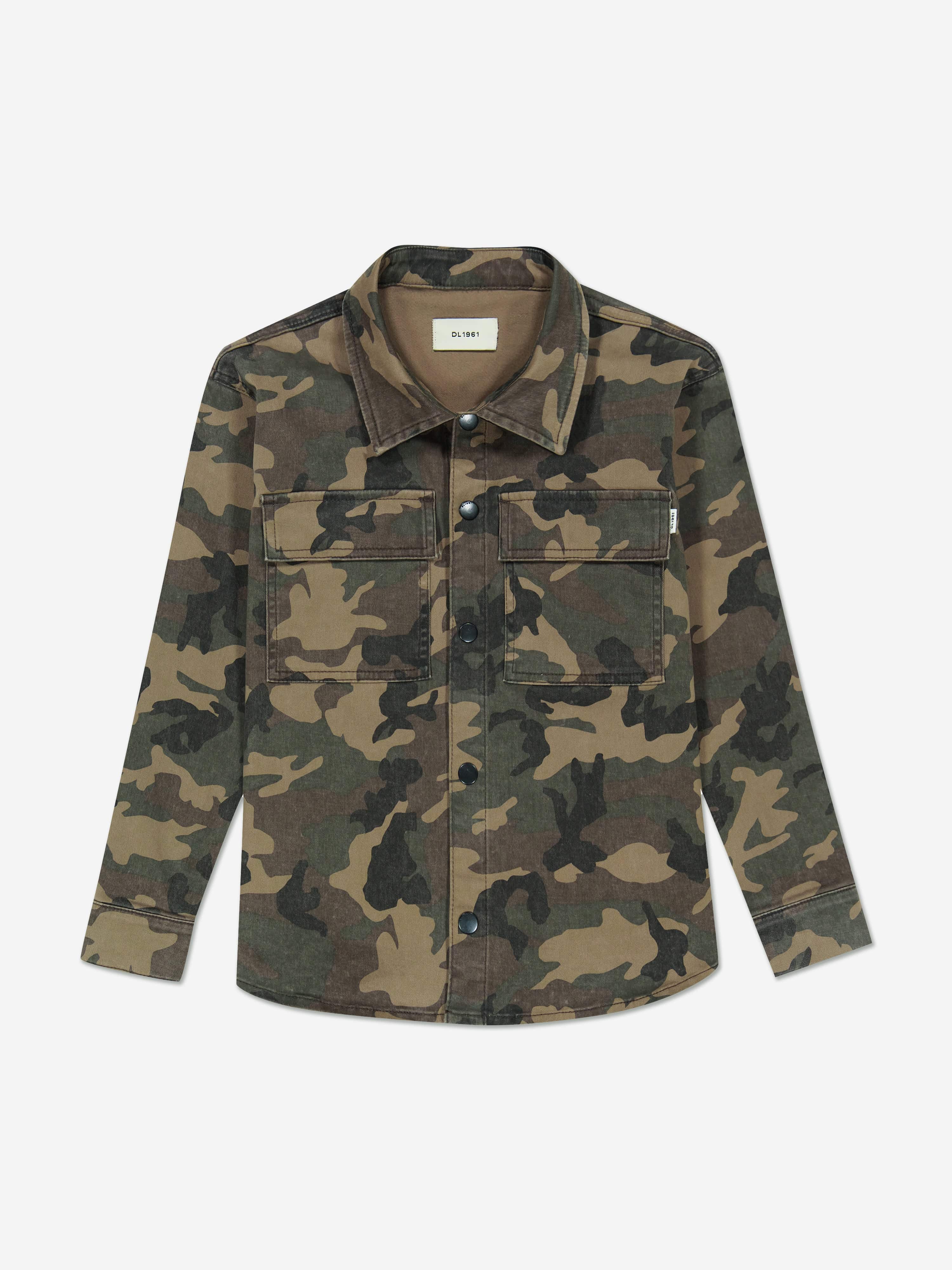 DL1961 Kids Ash Camouflage Shirt in Brown Affordable Cheap Online