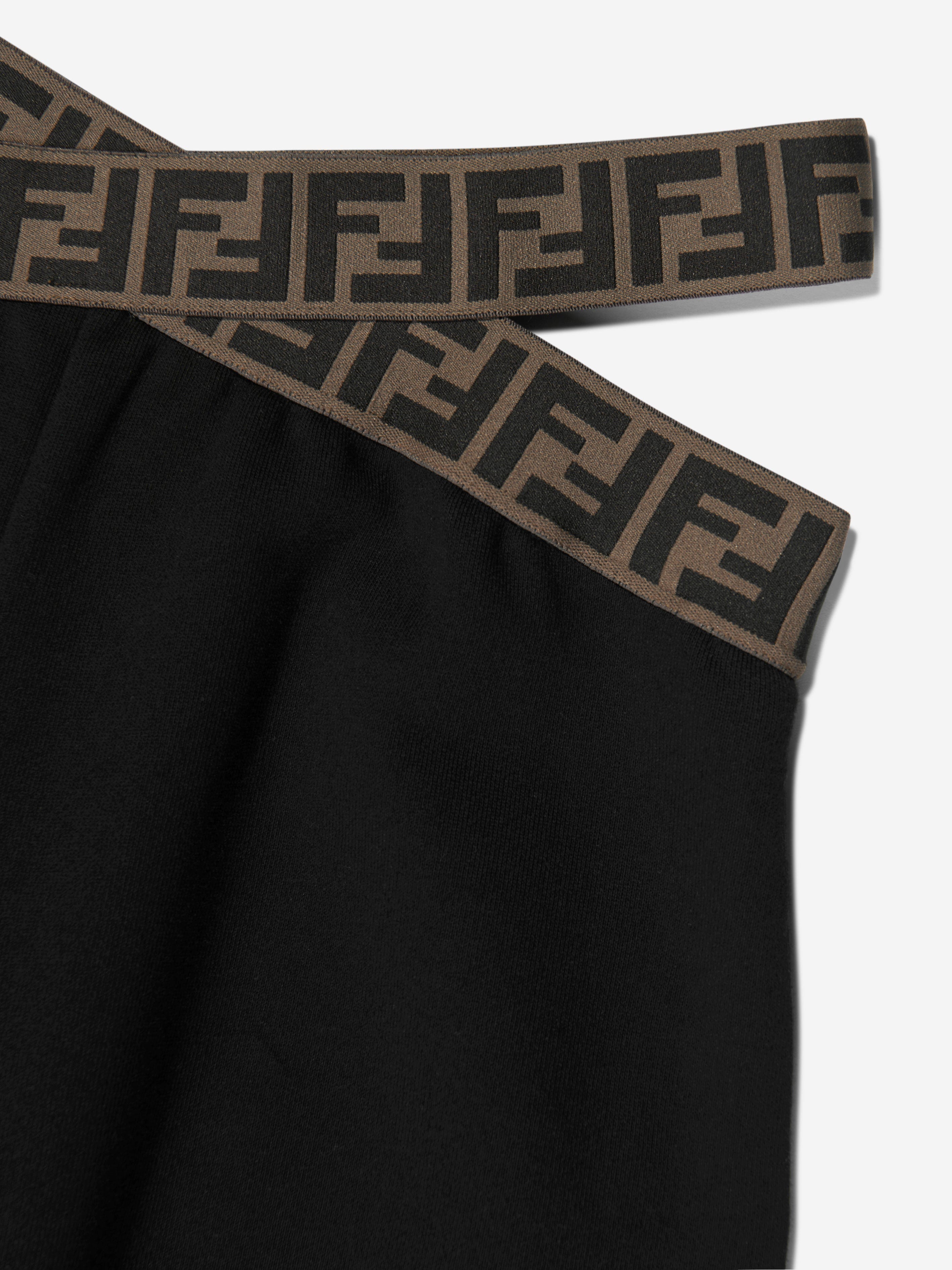 Fendi Girls Band Wide Leg Trousers in Black Cheap Pice