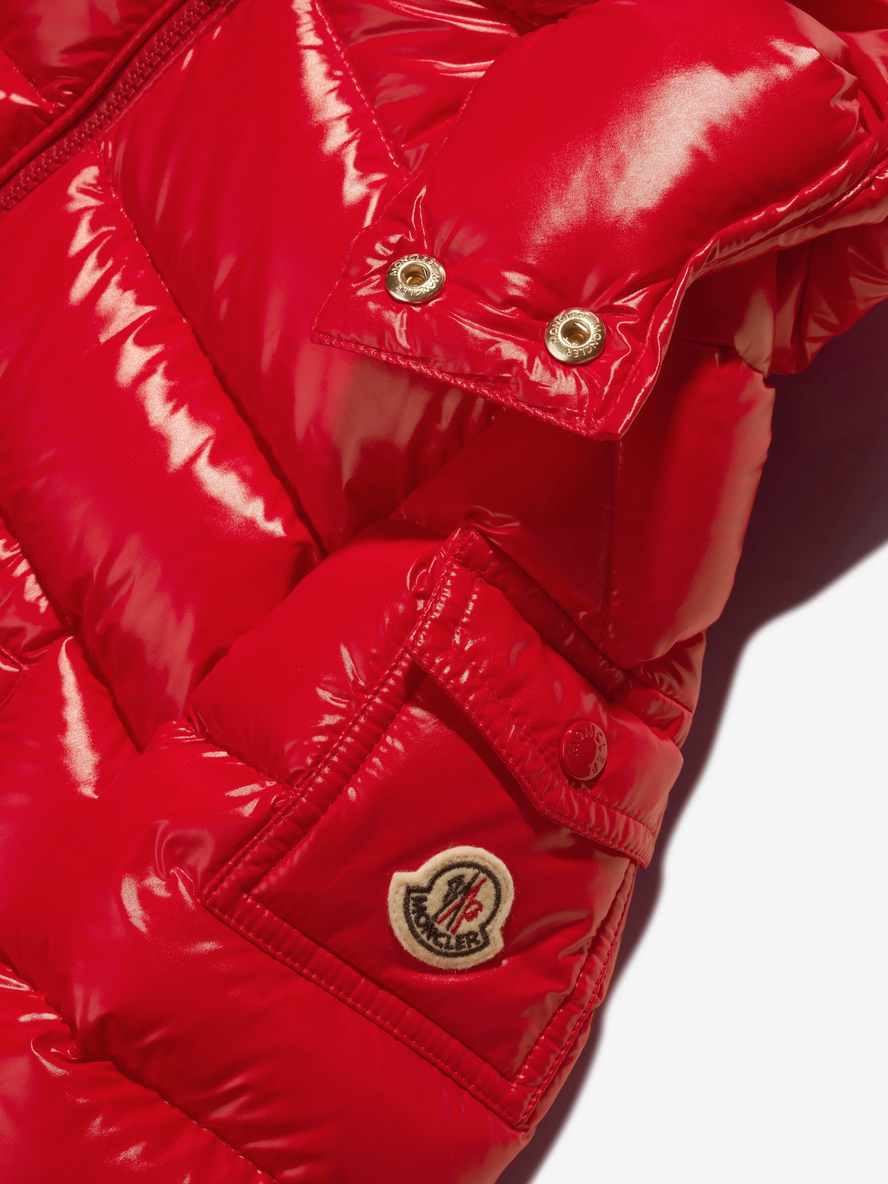 Moncler Enfant Boys Down Padded New Maya Jacket in Red Best Pices Online