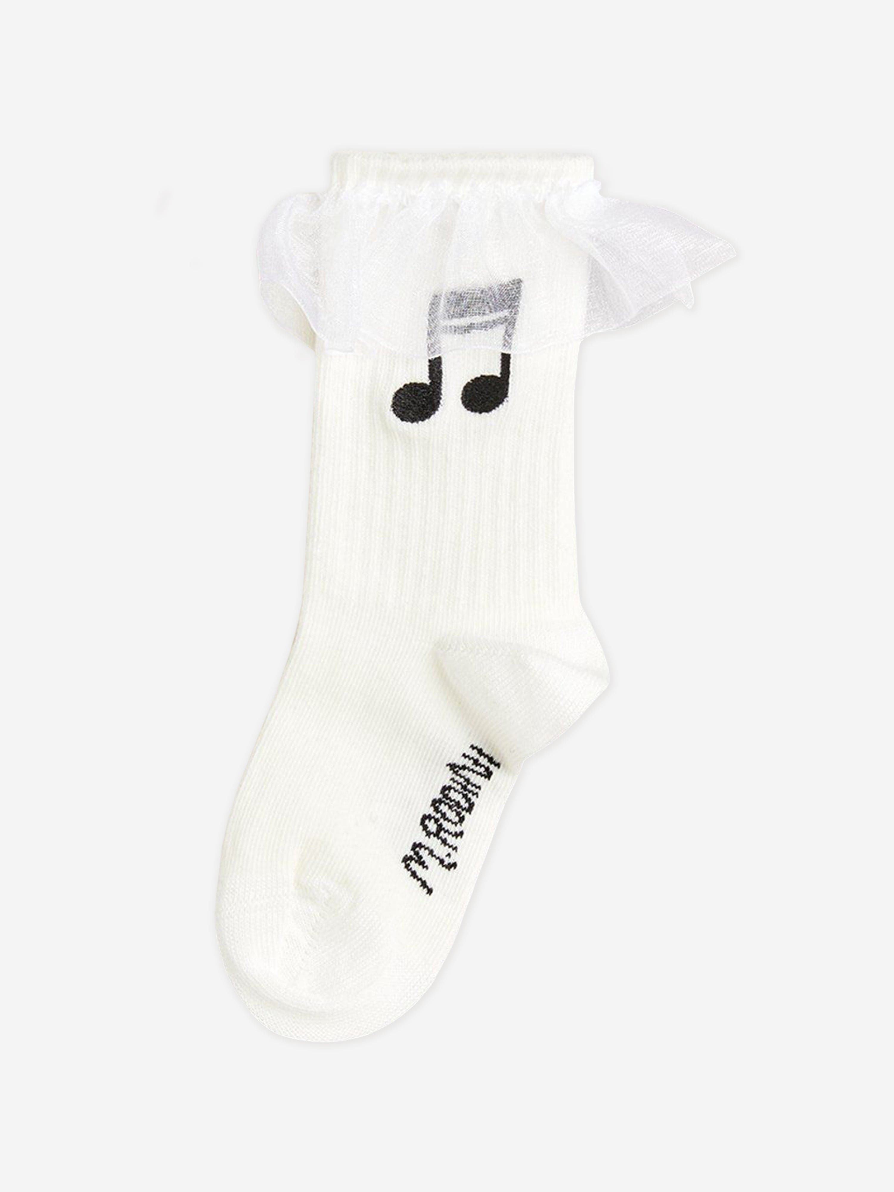 Girls Note Frill Socks in White Cheap Best Place