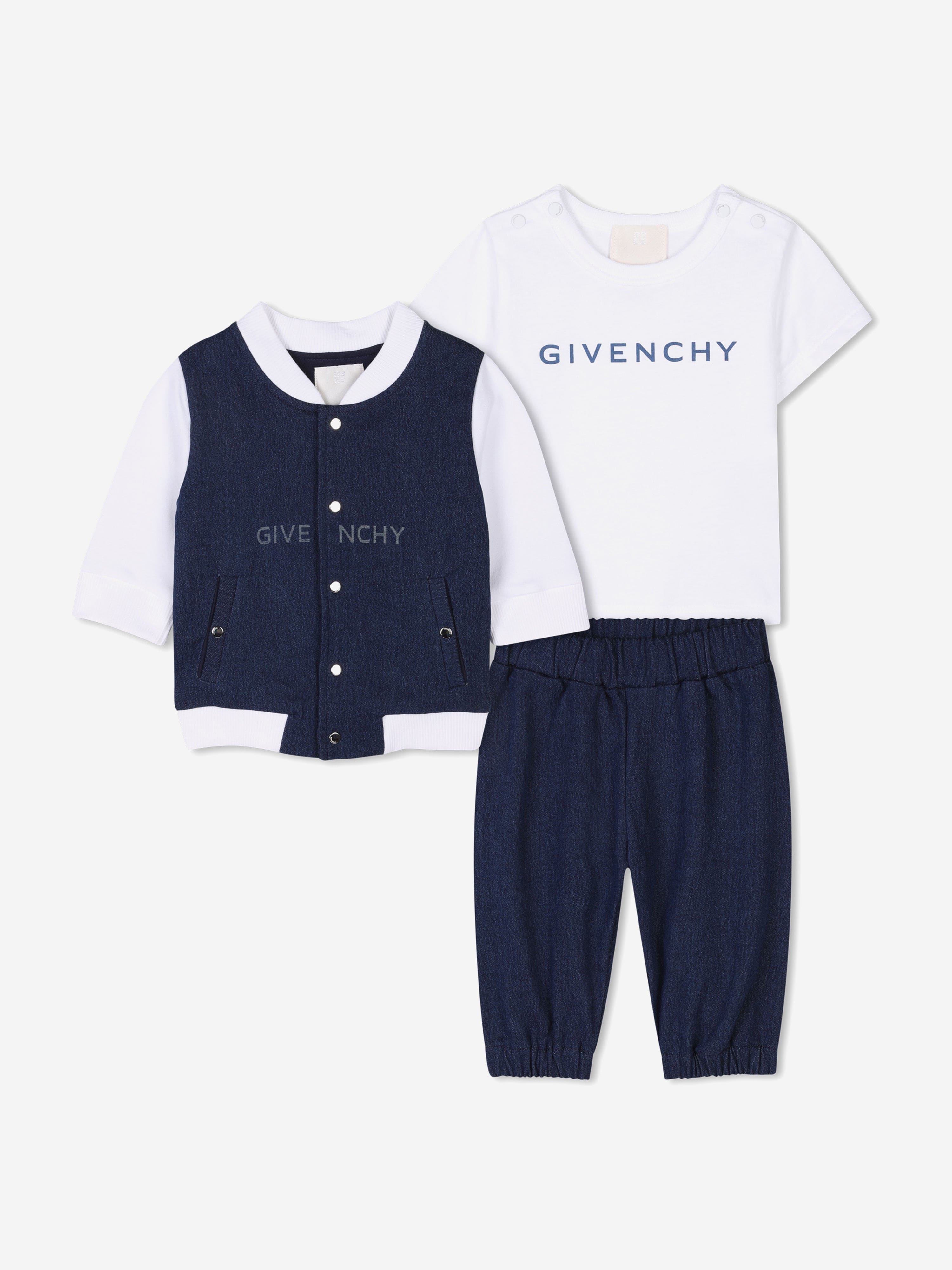 Baby Fleece Denim Tracksuit Set in Blue Sale Nicekicks