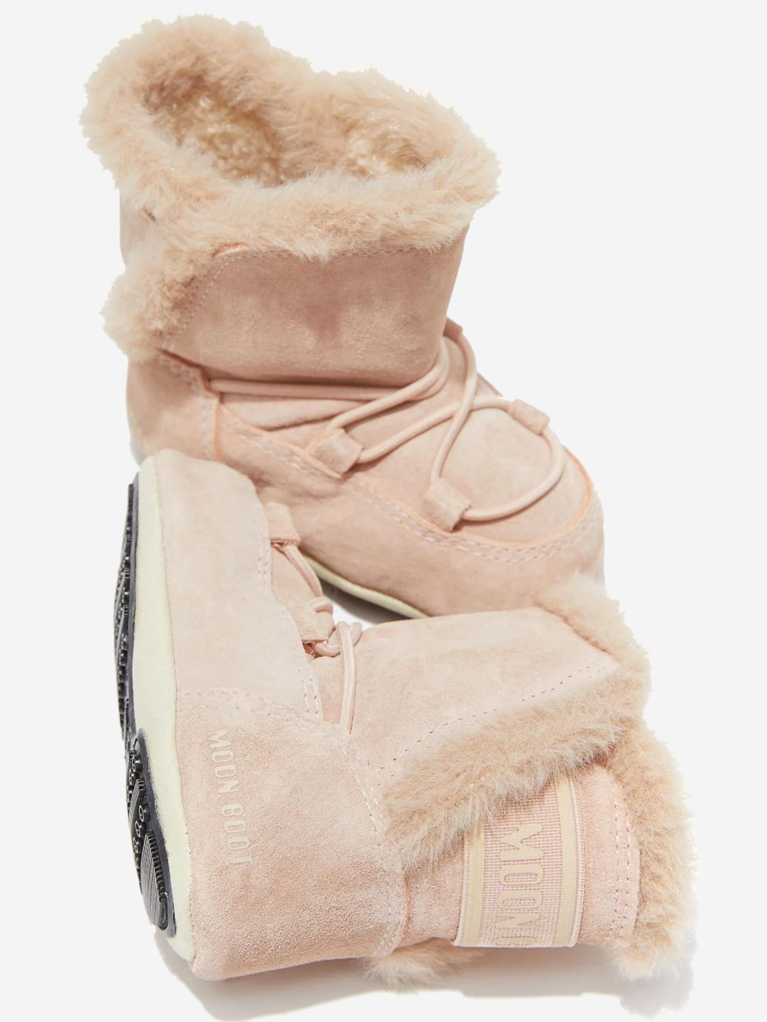 Moon Boot Baby Girls Suede Crib Boots in Pink Explore