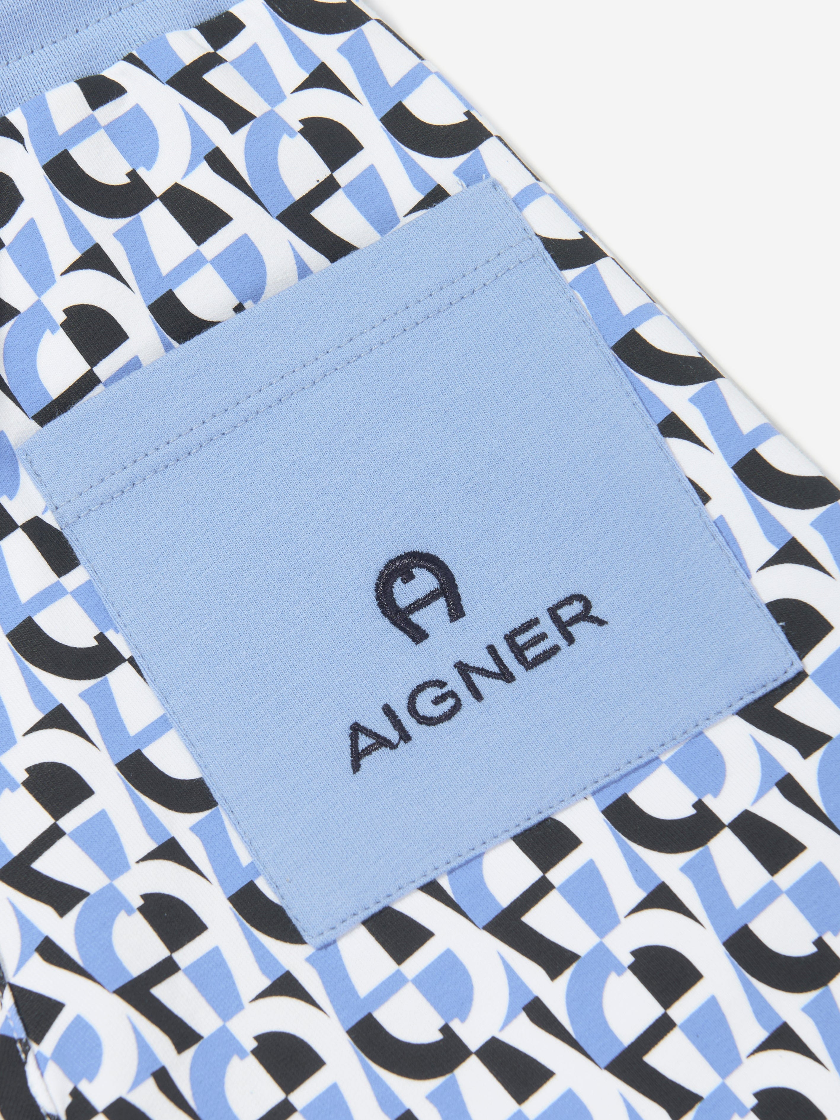 Aigner Boys Logo Bermuda Shorts in Blue Cheap Excellent