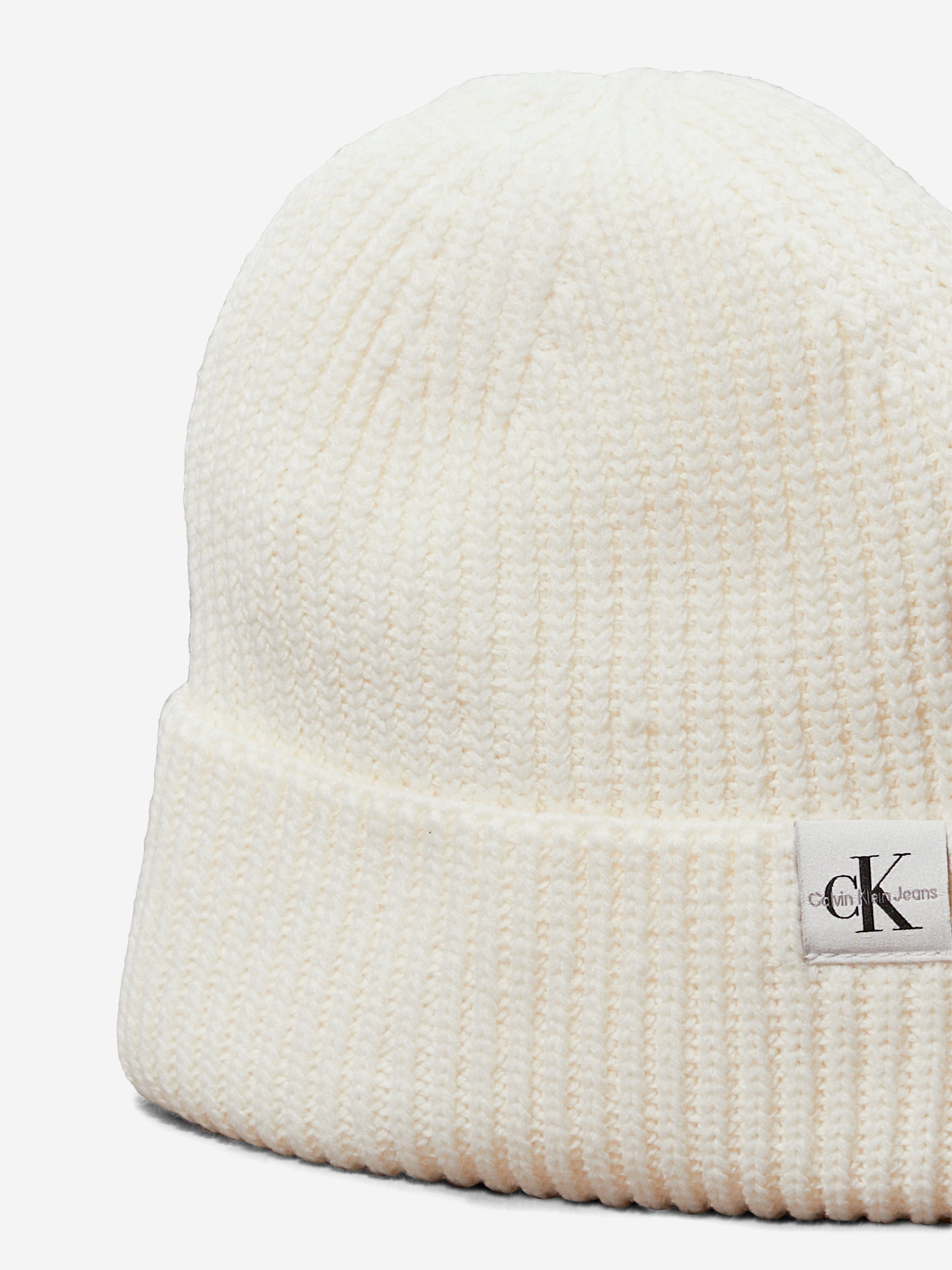 Girls Monogram Rib Scarf and Beanie Set in Ivory Outlet Footlocker Finishline