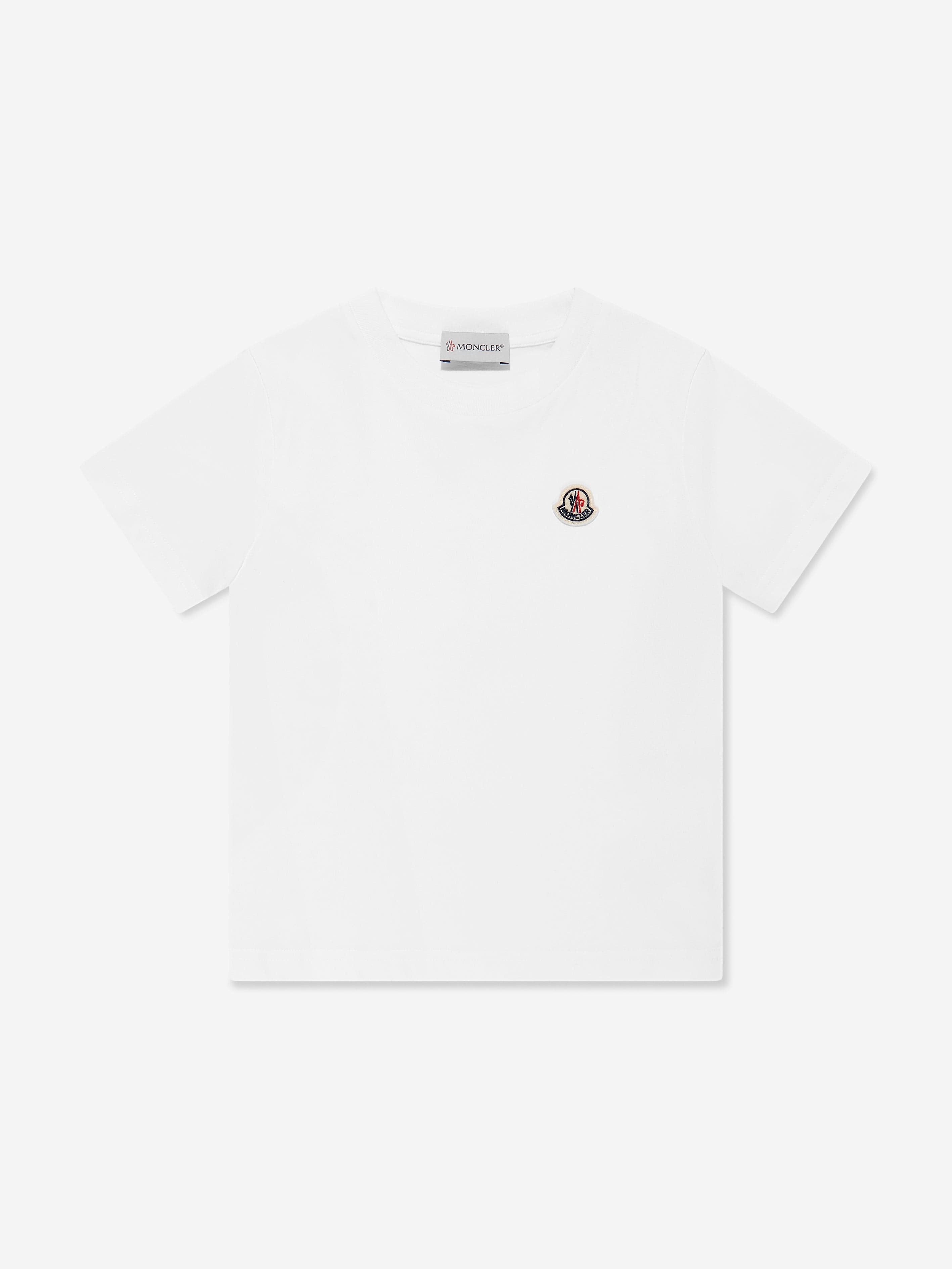 Moncler Enfant Boys Logo T-Shirt in White Cheap Sale Outlet Locations
