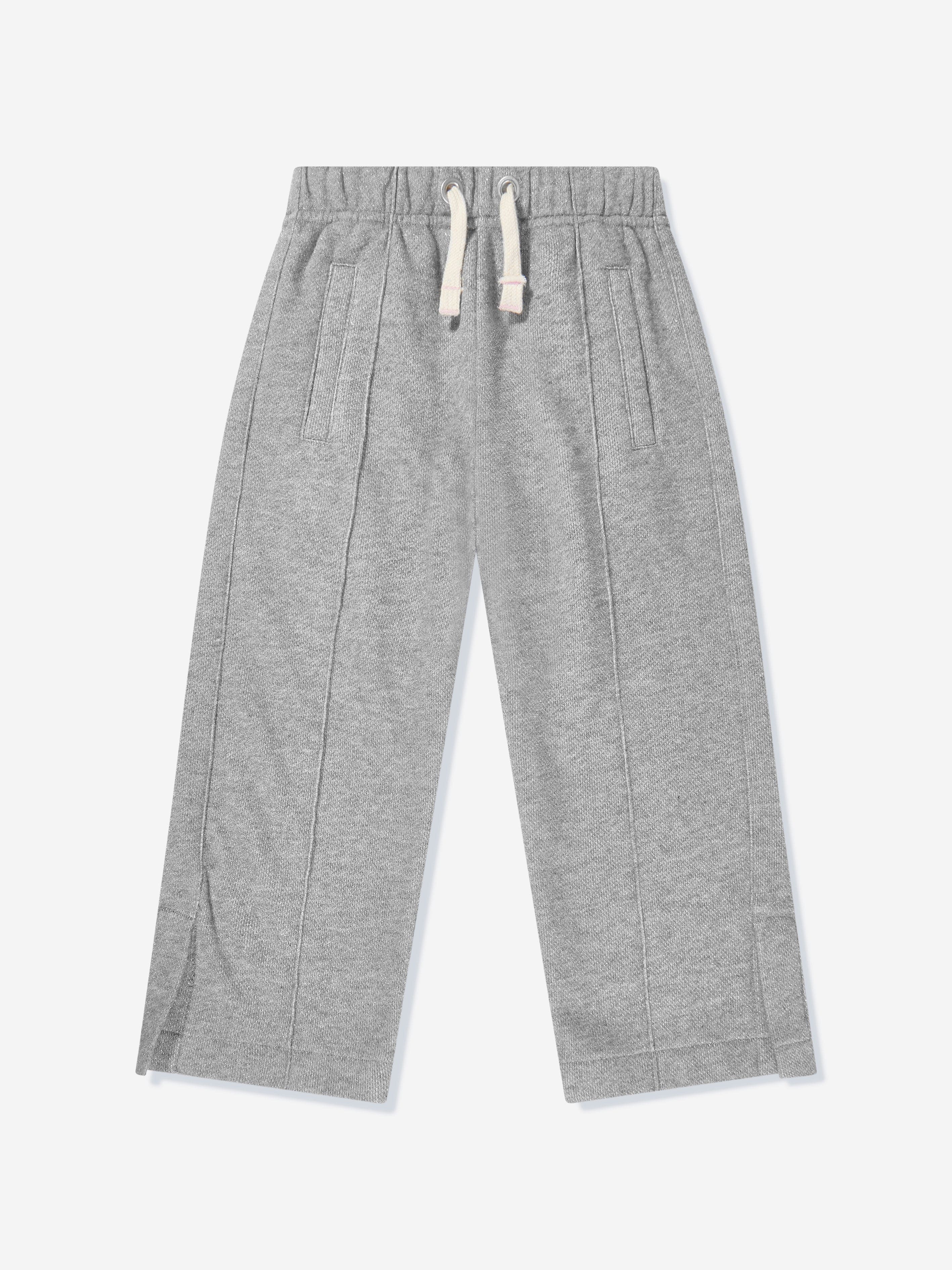 Palm Angels Girls Lurex Wide Leg Sweatpants in Grey Buy Cheap With Mastercard