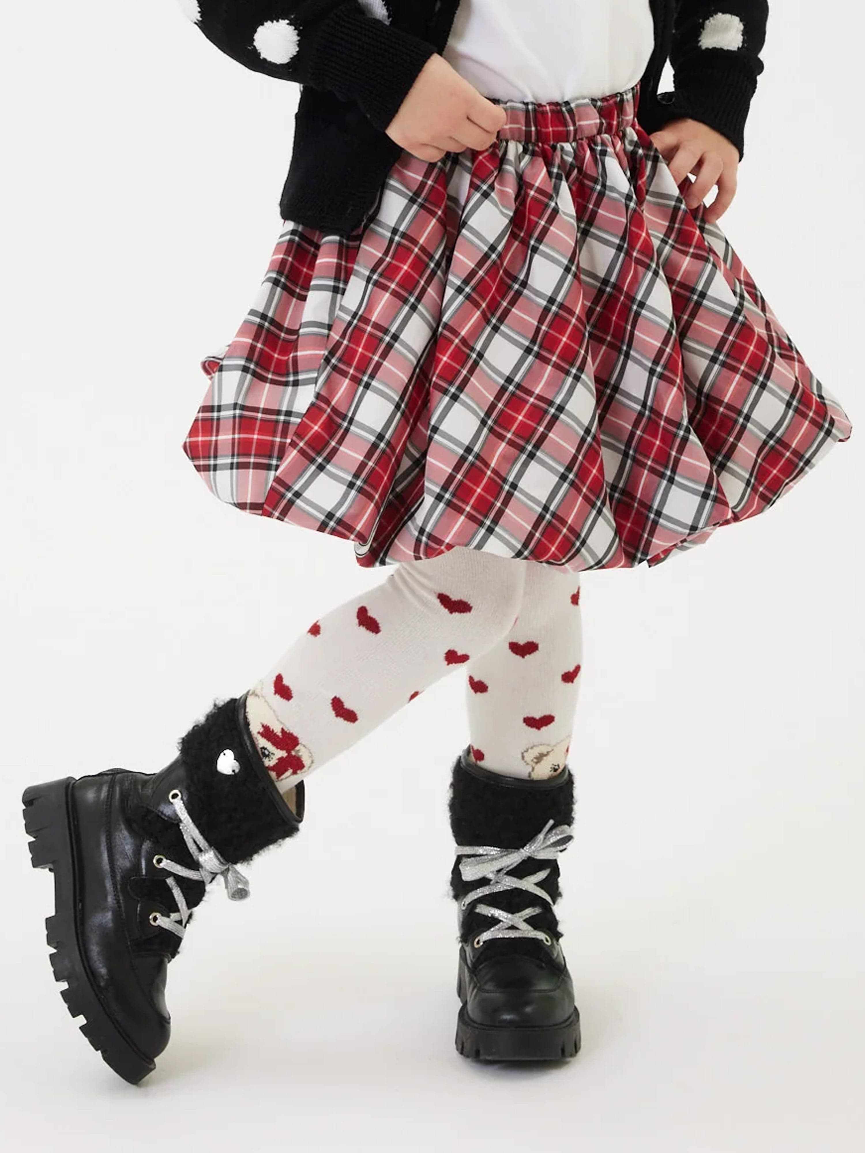 Monnalisa Baby Girls Tartan Taffeta Balloon Skirt in Red For Nice Online