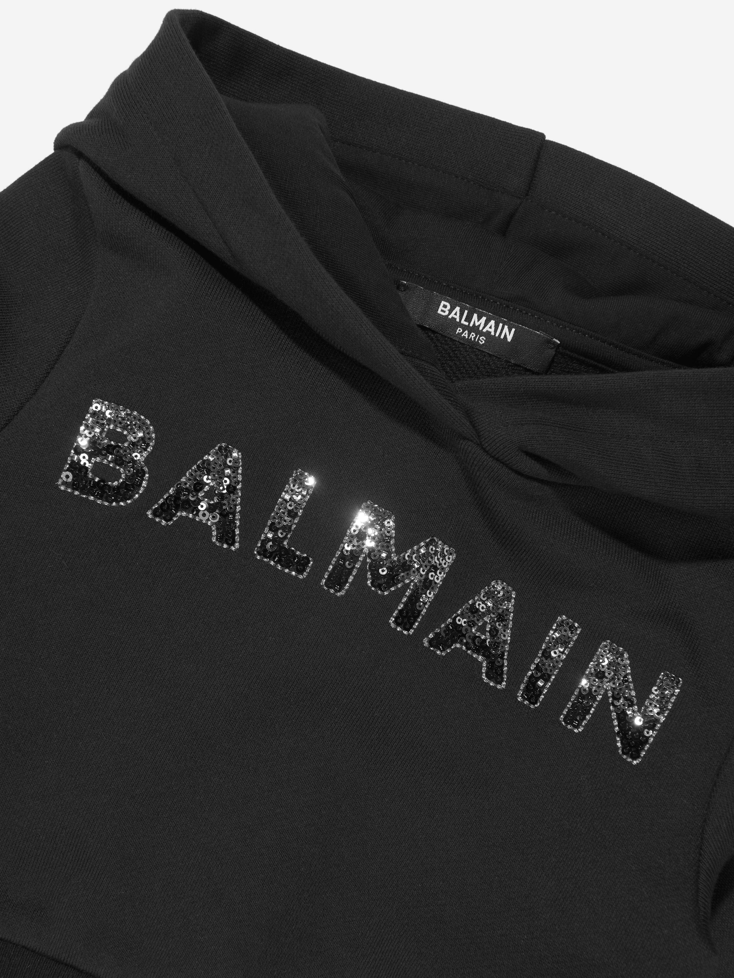 Balmain Girls Logo Hoodie in Black Order Cheap Pice