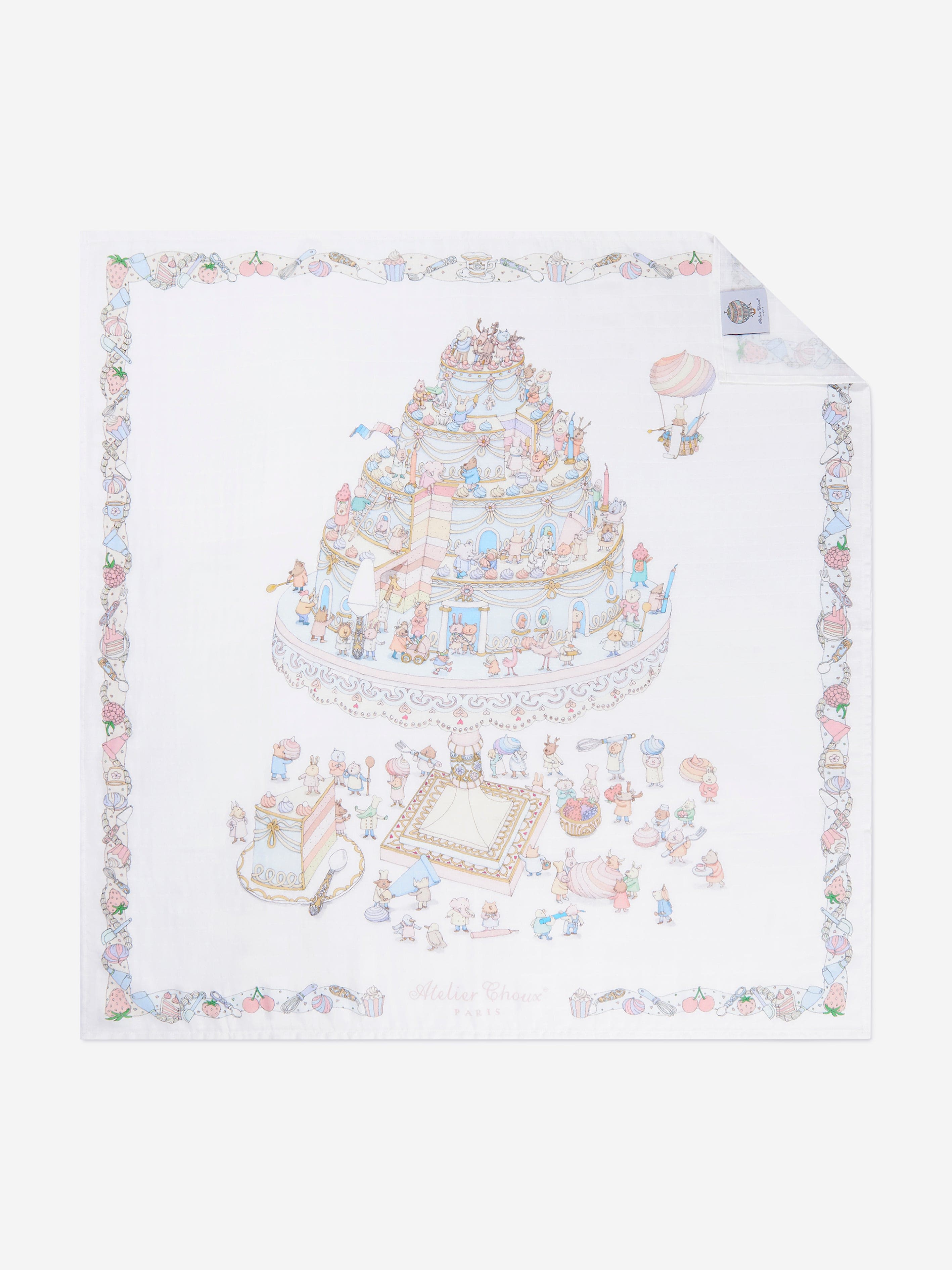 Atelier Choux Baby Le Gateau Carr¨¦ and Satin Bib Set in White Order