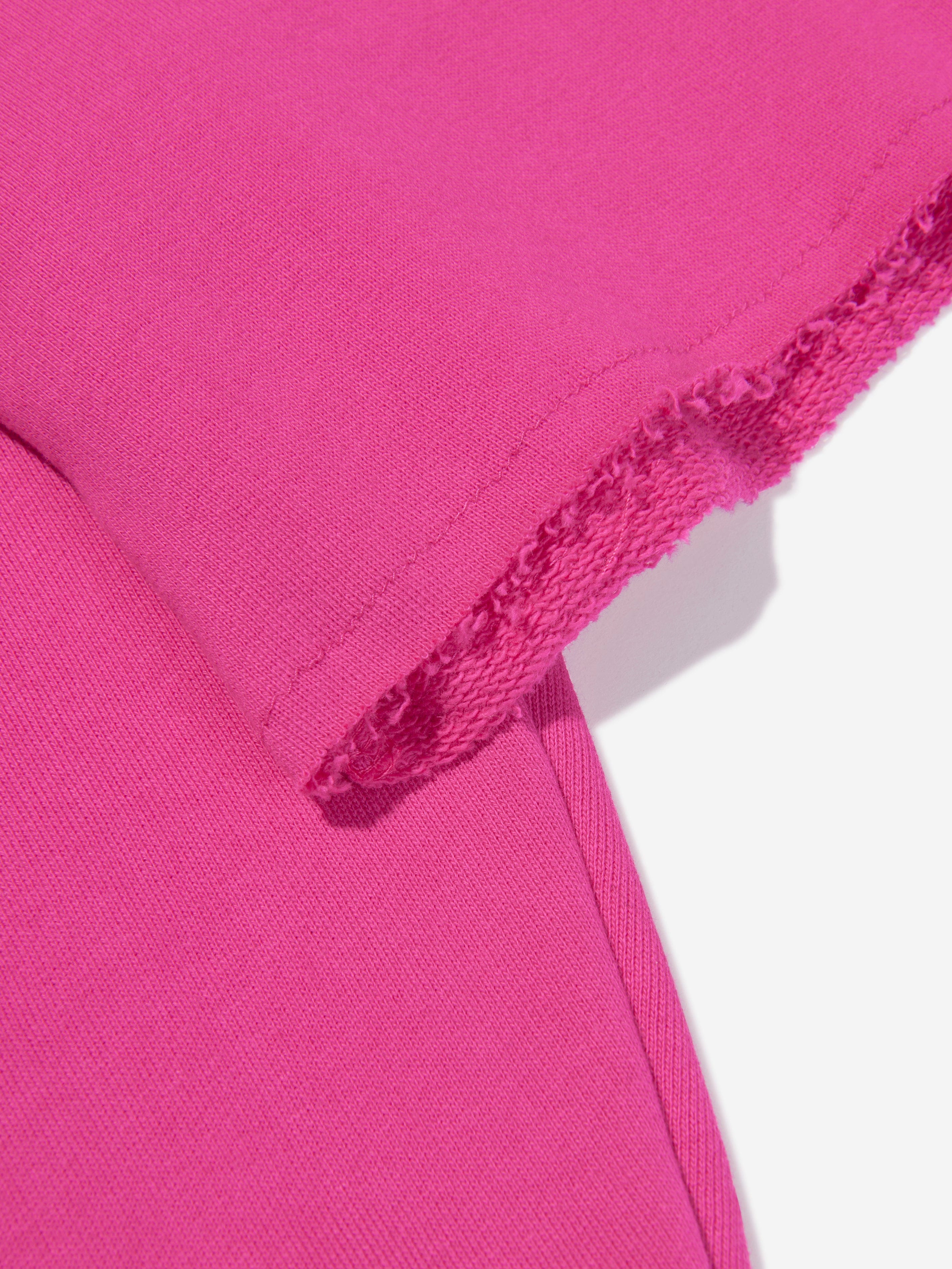MSGM Girls Cropped Logo Sweatshirt in Pink Reliable For Sale