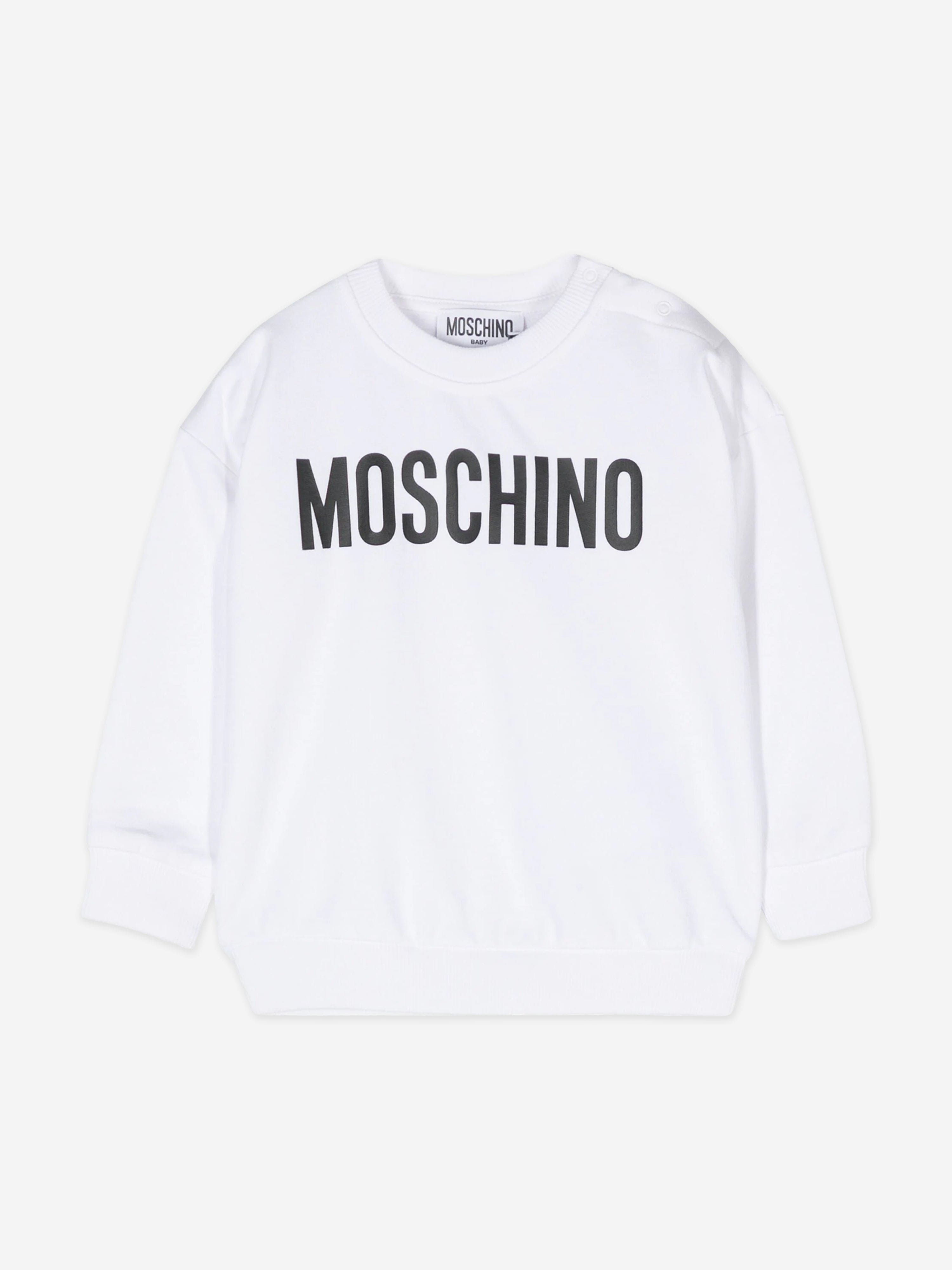 Moschino Baby Logo Sweatshirt in White Genuine Sale Online