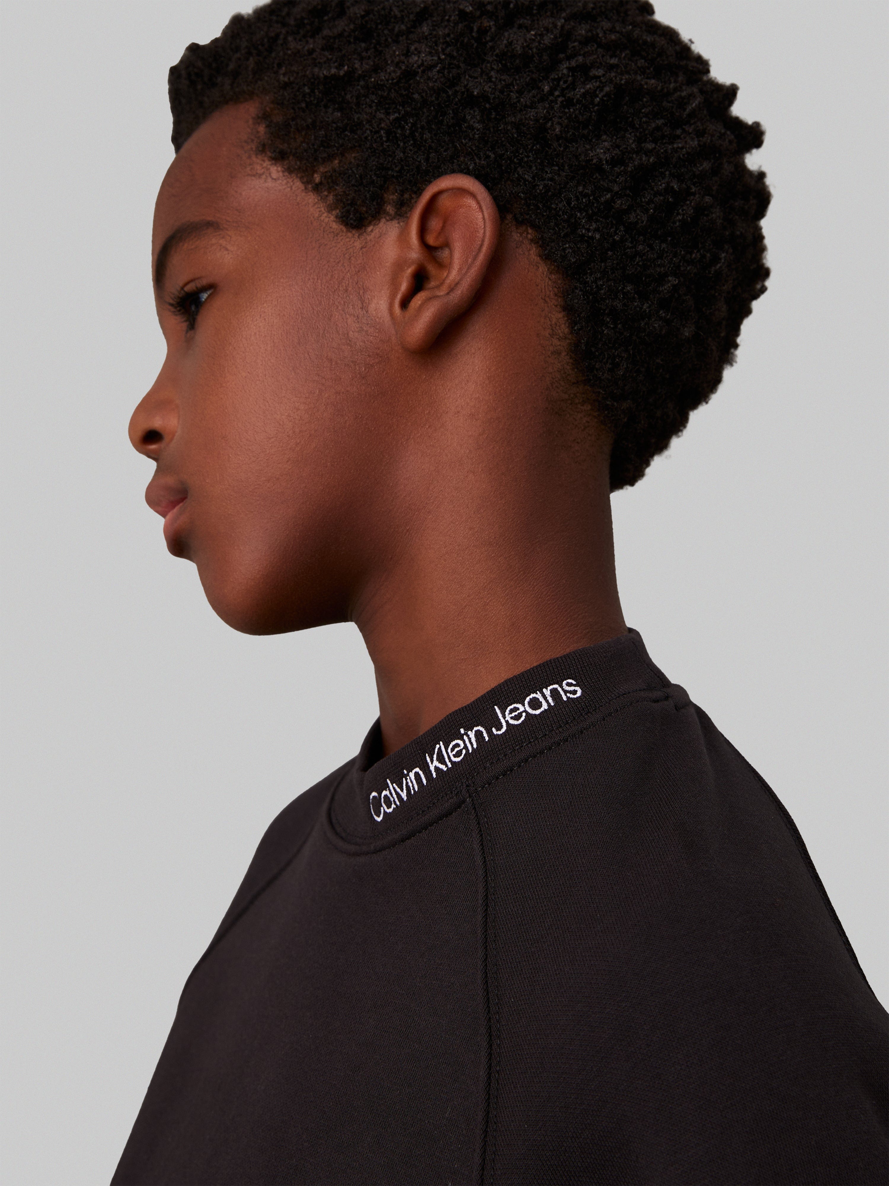 Boys Neck Embroidered Sweatshirt in Black Cheap Pick A Best
