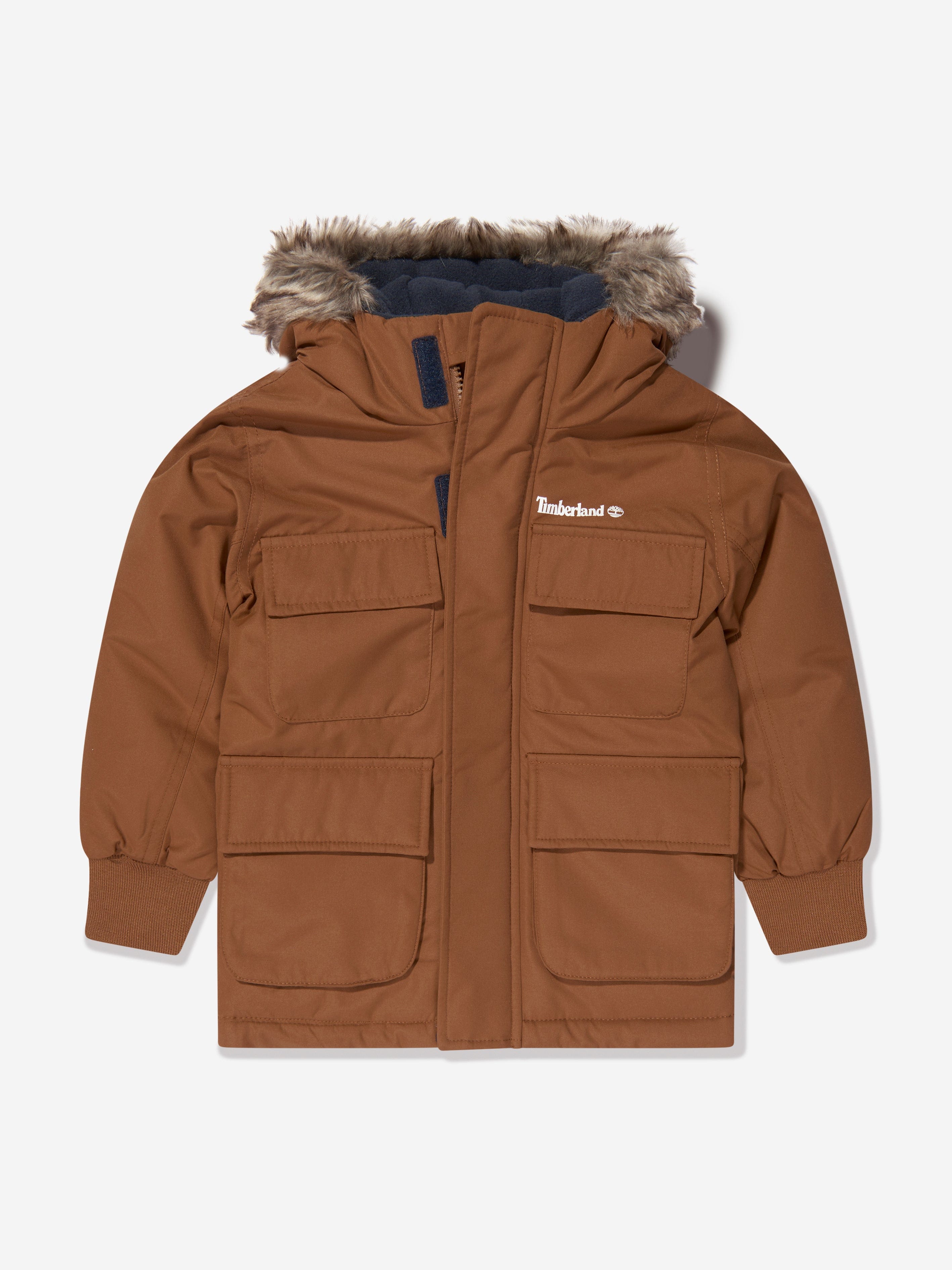 Timberland Boys Hooded Parka in Brown Very Cheap