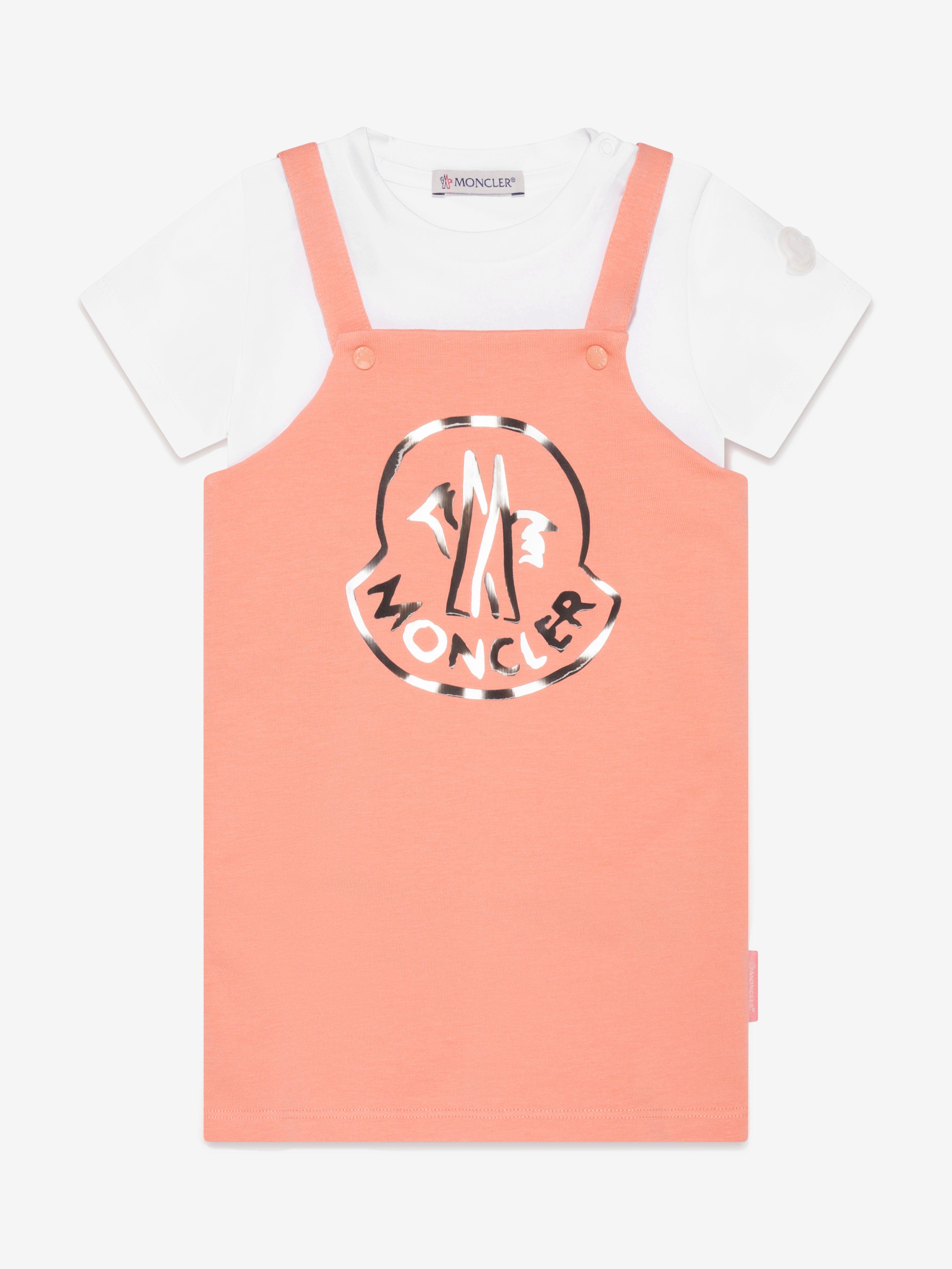 Moncler Enfant Baby Girls T-Shirt And Dress Set in Peach Low Pice Fee Shipping
