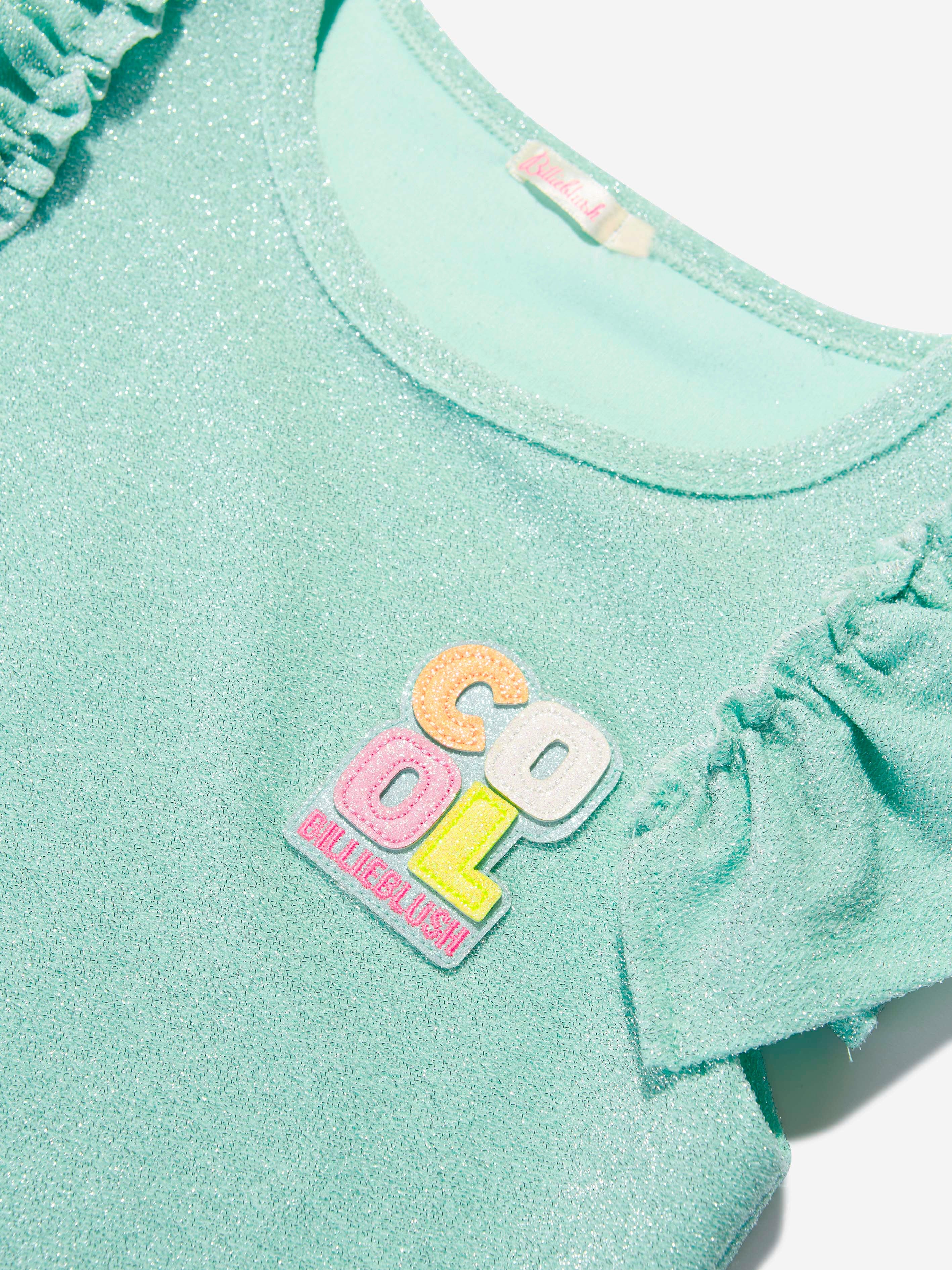 Billieblush Girls Glittery Dress in Green Clearance Low Shipping