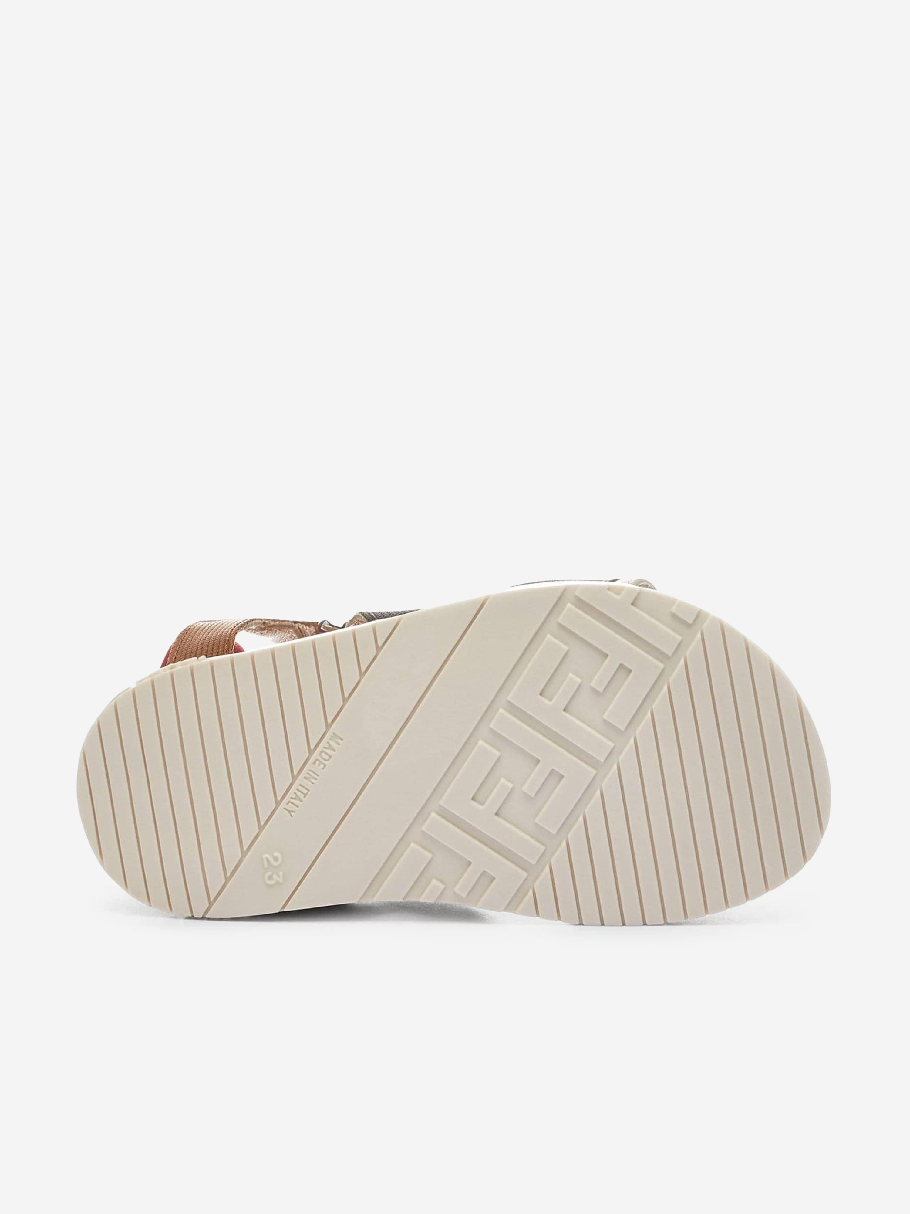 Fendi Kids FF Logo Sandals in Beige Pay With Paypal Cheap Pice