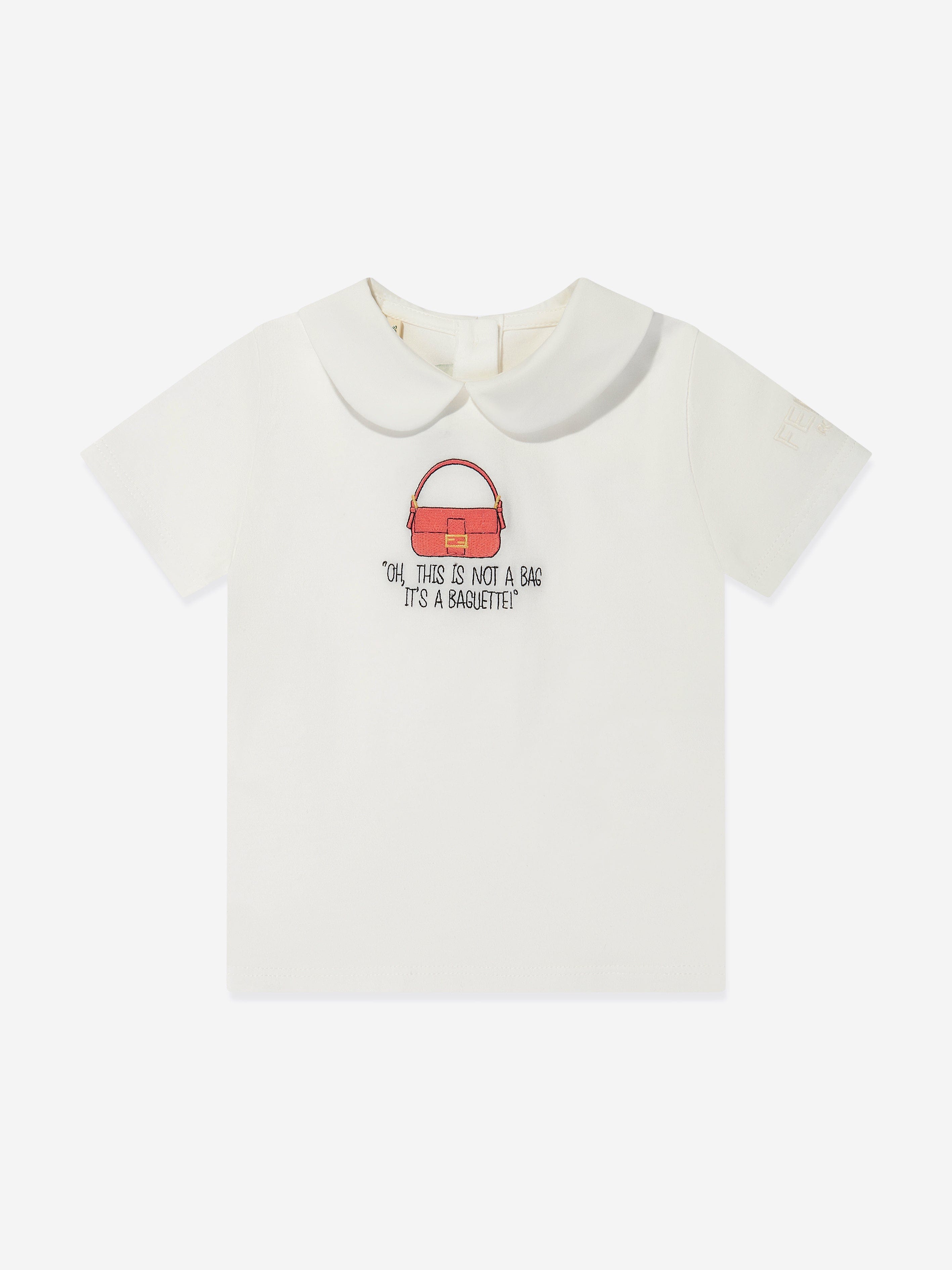 Fendi Baby Girls Bag Print T-Shirt in Ivory Cheapest Cheap Online
