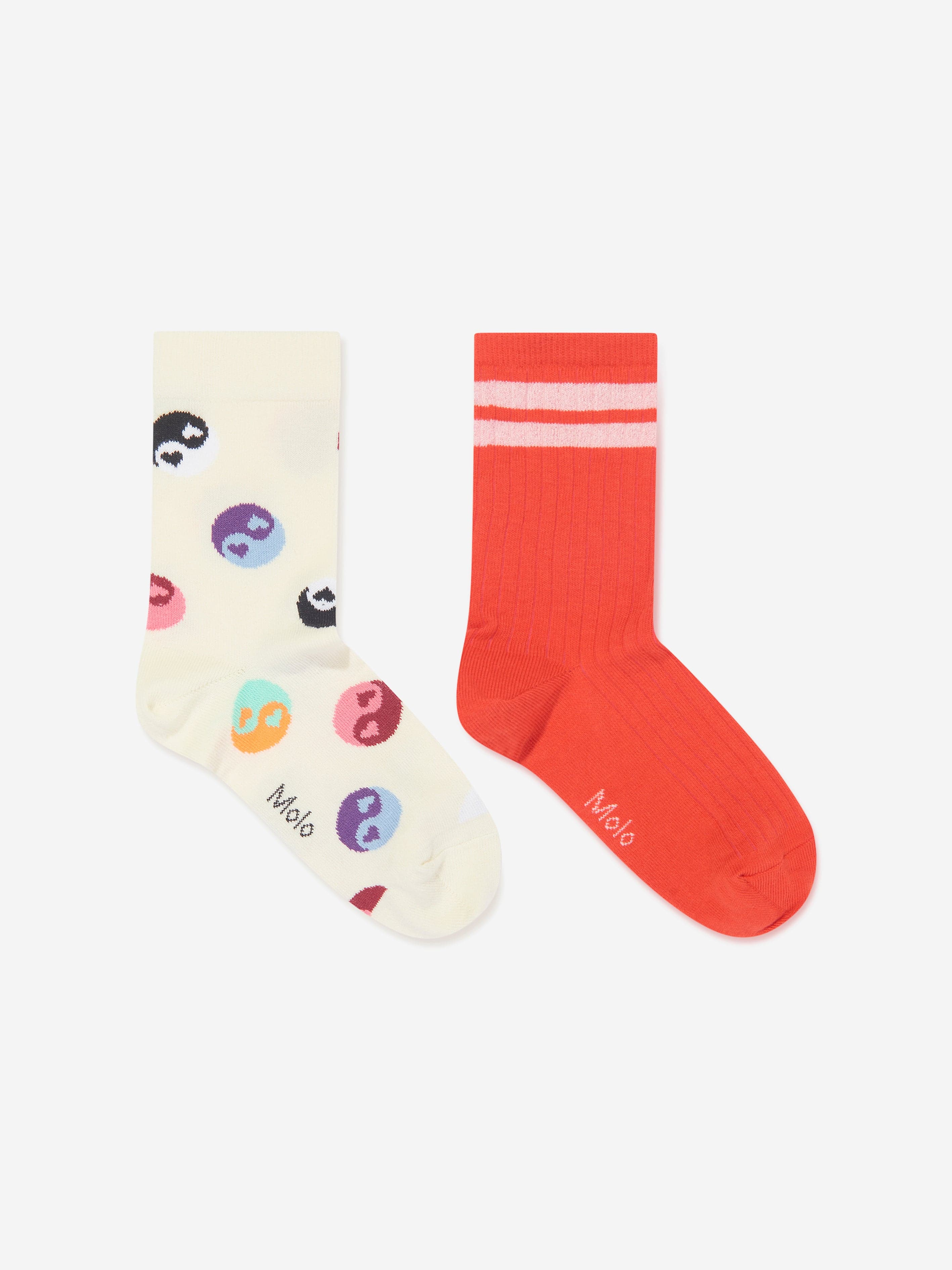 Molo Kids Yin Yang Print Socks Set in Multicolour Discount Latest Collections